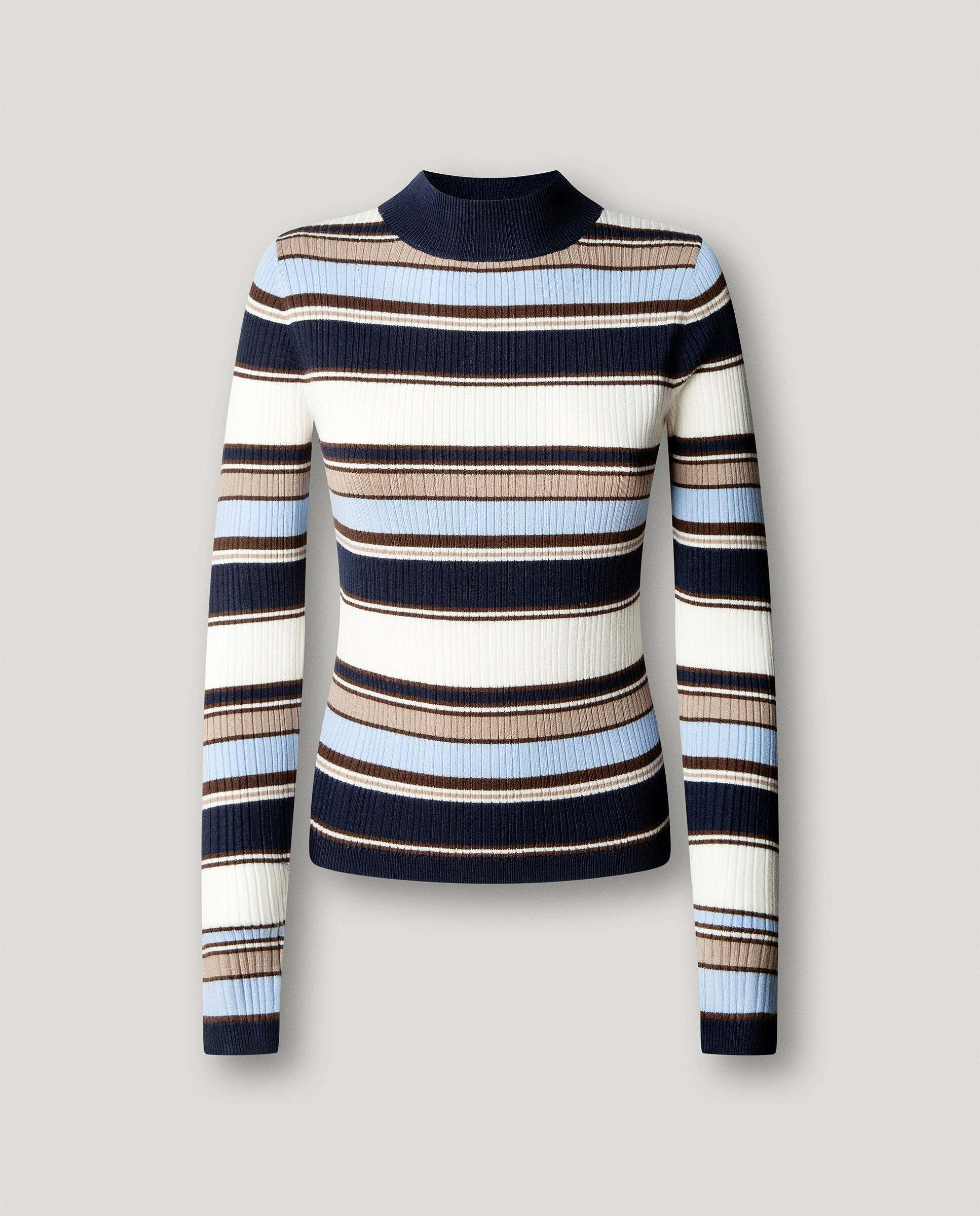 Jersey de mujer canalé cuello perkins - Pepe Jeans - Azul oscuro Azul oscuro-6