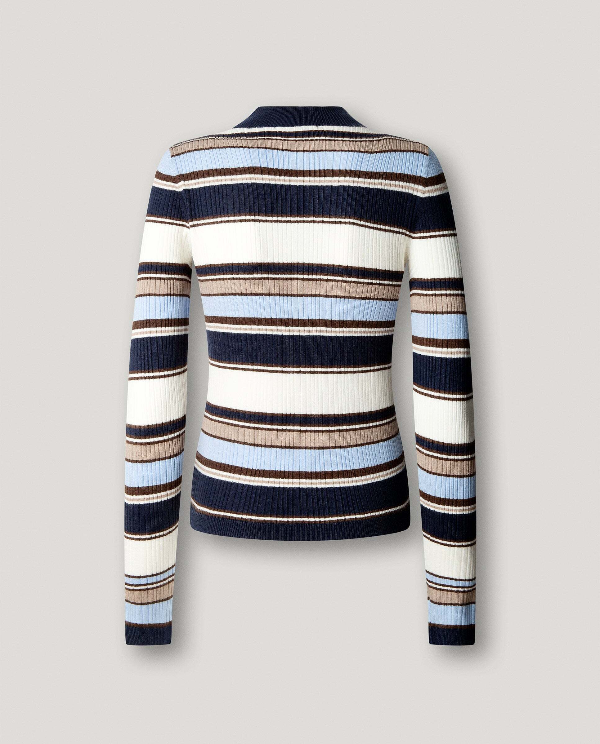 Jersey de mujer canalé cuello perkins - Pepe Jeans - Azul oscuro Azul oscuro-4