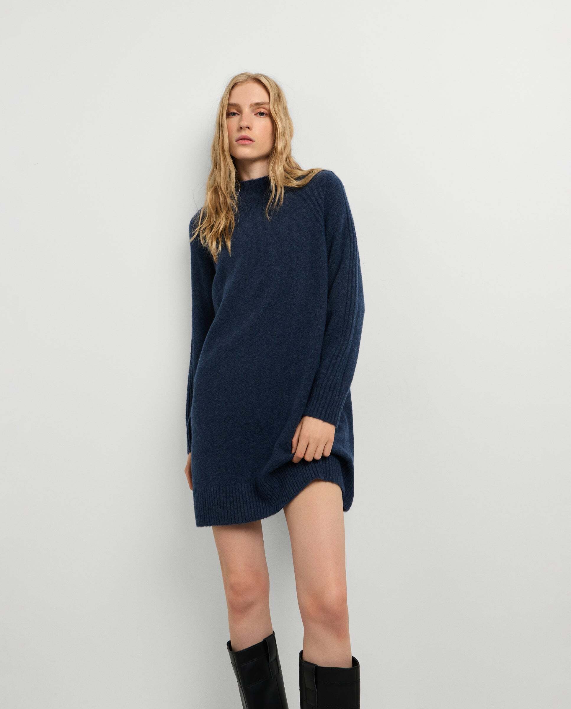 Vestido de mujer corto de punto - Pepe Jeans - Azul oscuro Azul oscuro-1