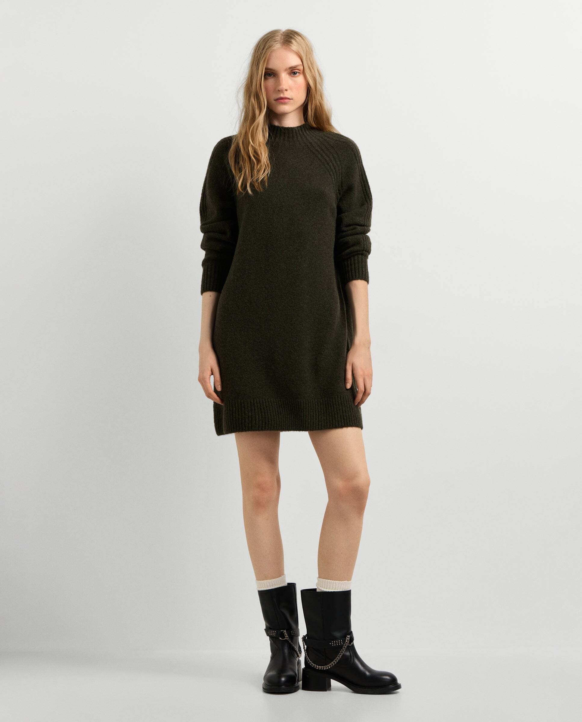 Vestido de mujer corto de punto - Pepe Jeans - Verde Verde-2