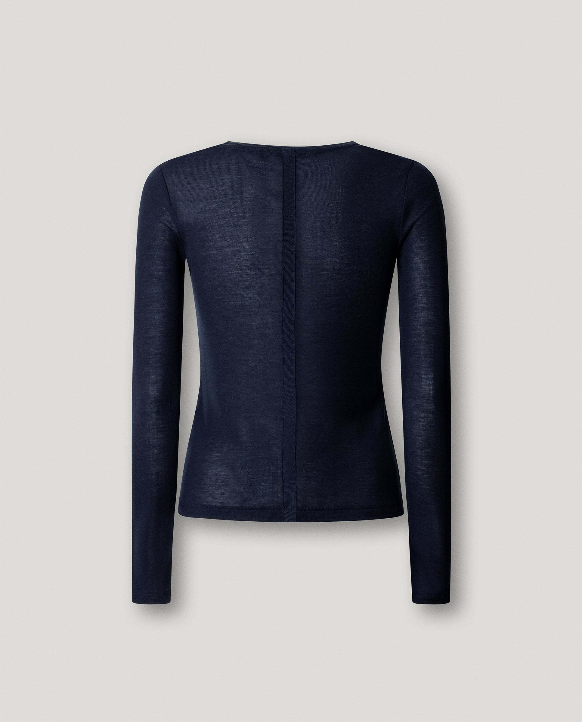 Camiseta de mujer manga larga cuello pico - Pepe Jeans - Azul Azul-6