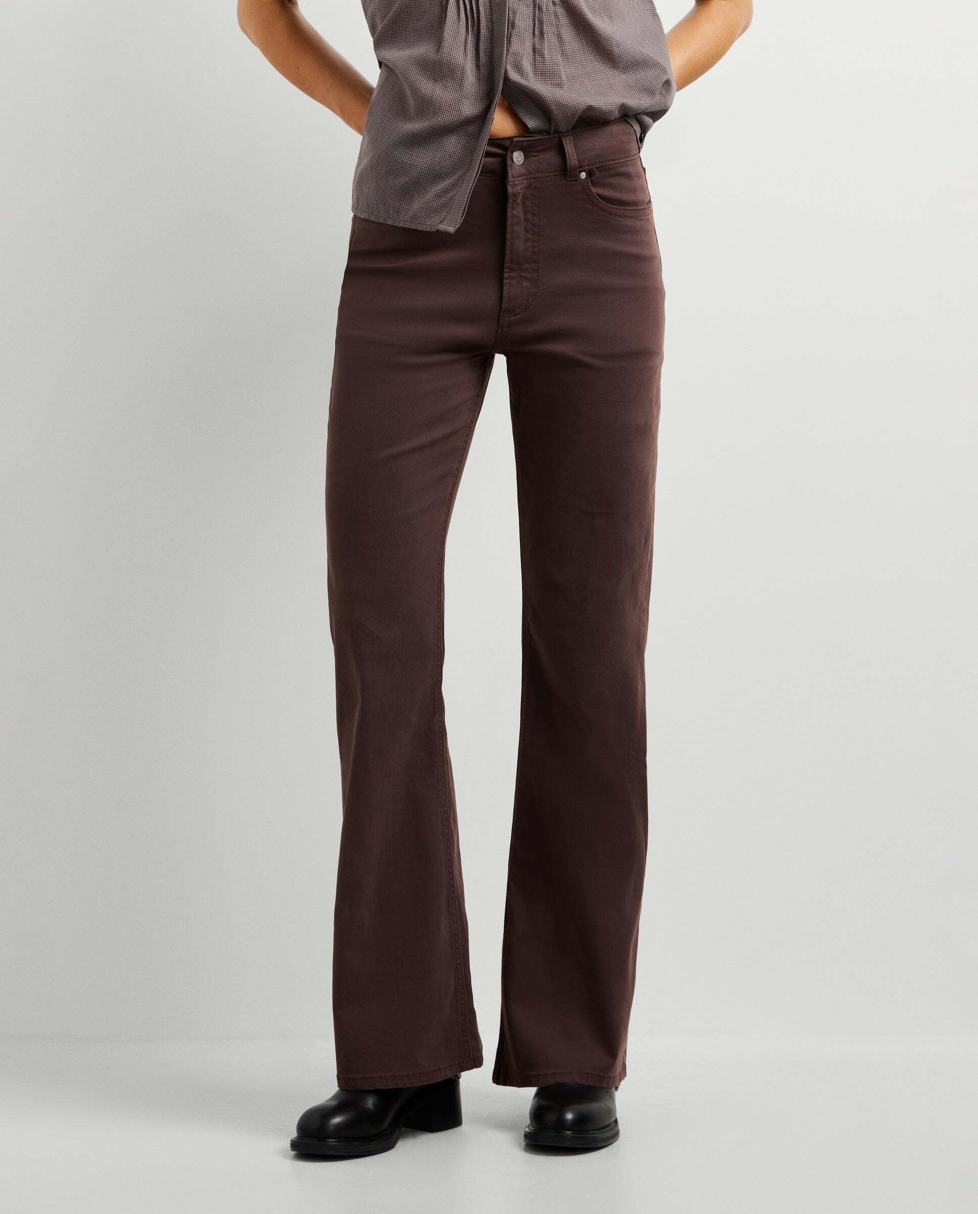 Willa - Pepe Jeans - pantalon cinco bolsillos fit flare - Marrón Marrón-2