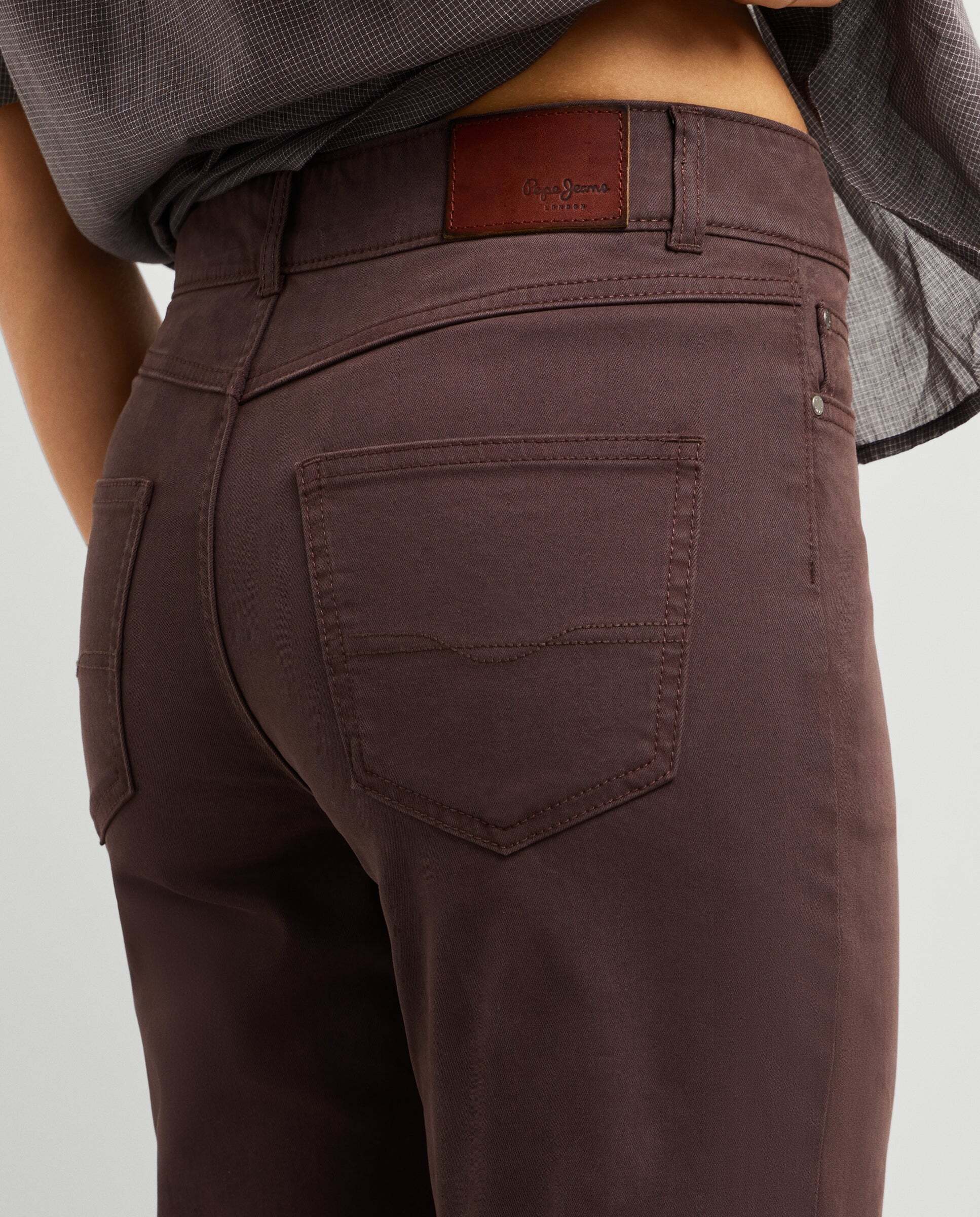 Willa - Pepe Jeans - pantalon cinco bolsillos fit flare - Marrón Marrón-4