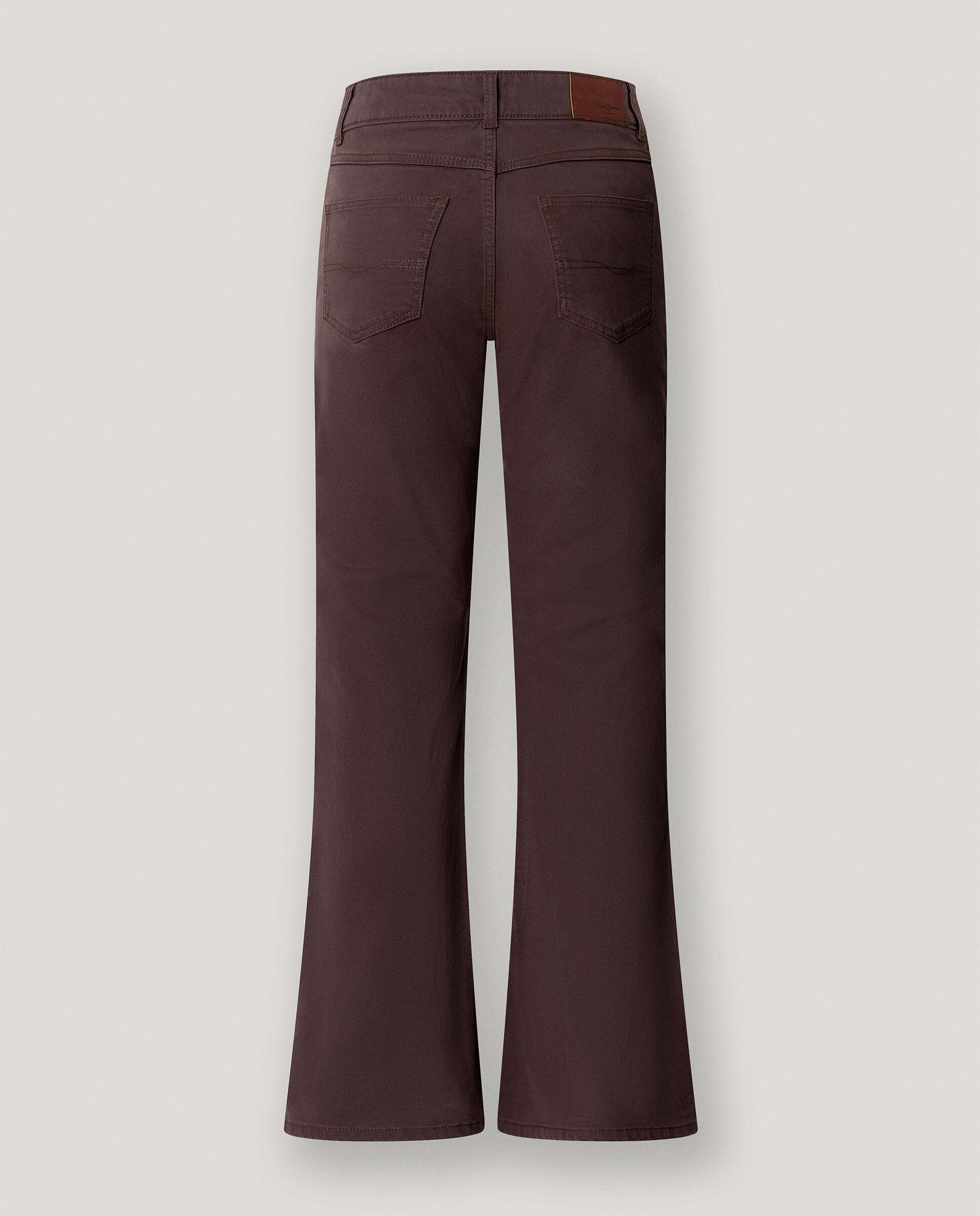 Willa - Pepe Jeans - pantalon cinco bolsillos fit flare - Marrón Marrón-5