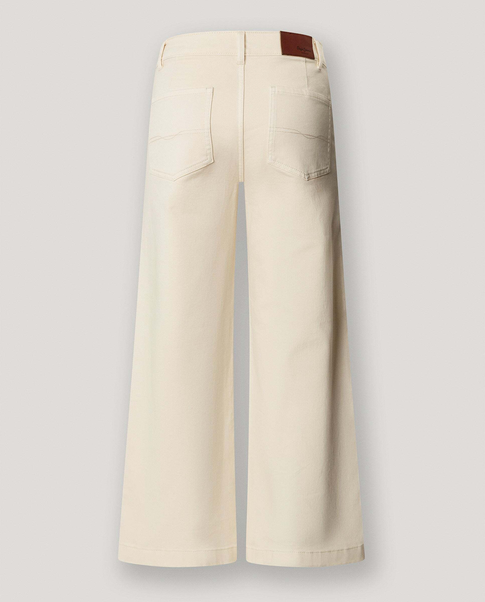 Pantalón de mujer sarga fit culotte - Pepe Jeans - Blanco roto Blanco roto-5