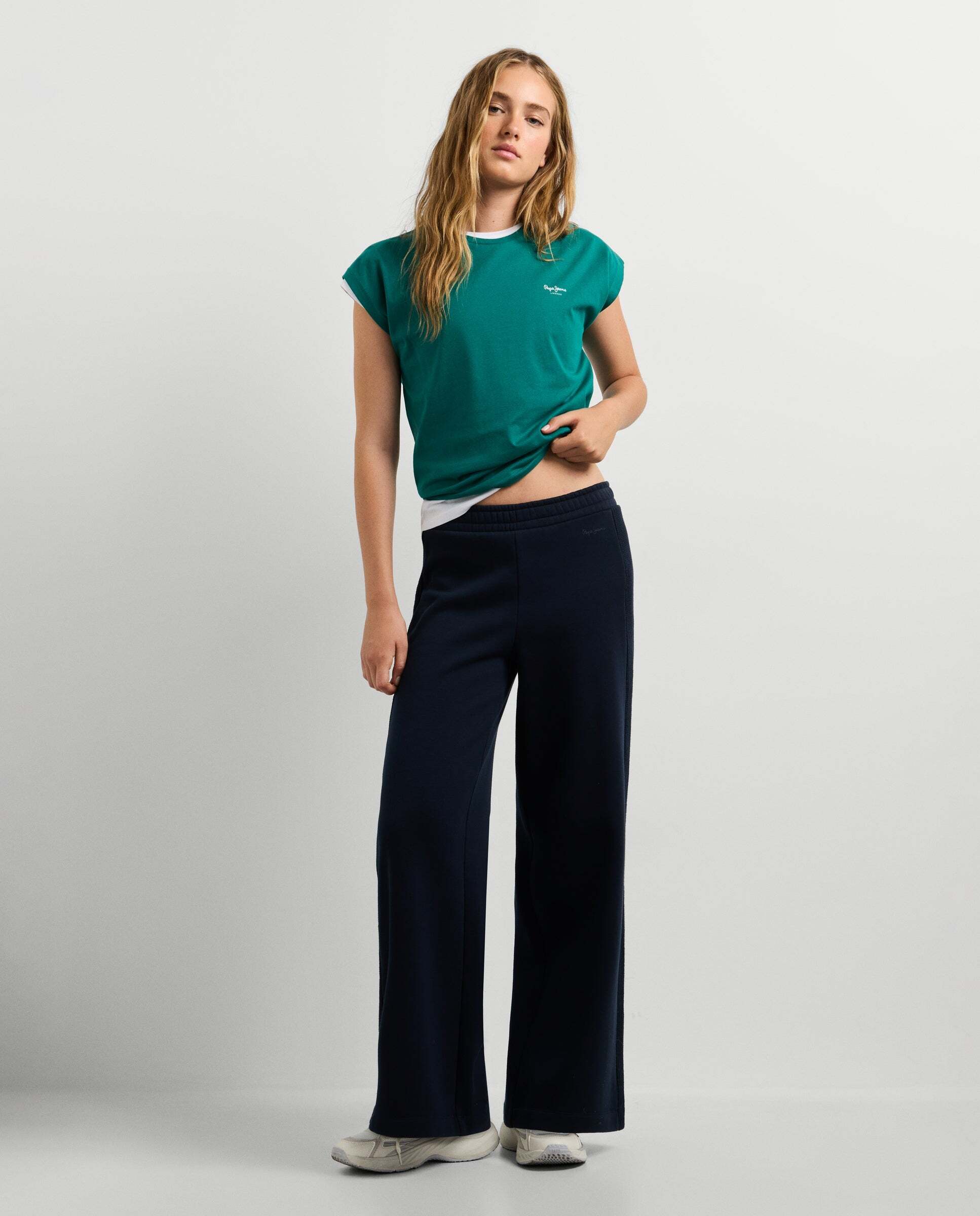 Camiseta de mujer fit slim con logo estampado - Pepe Jeans - Verde azulado Verde azulado-2