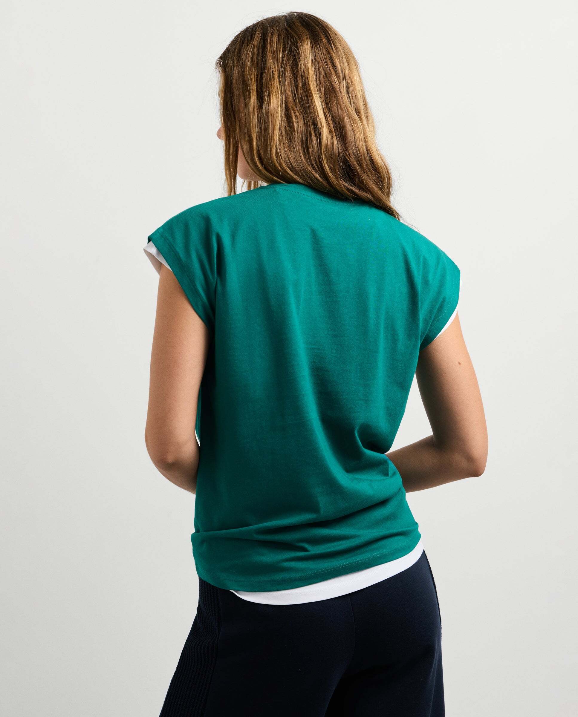 Camiseta de mujer fit slim con logo estampado - Pepe Jeans - Verde azulado Verde azulado-3