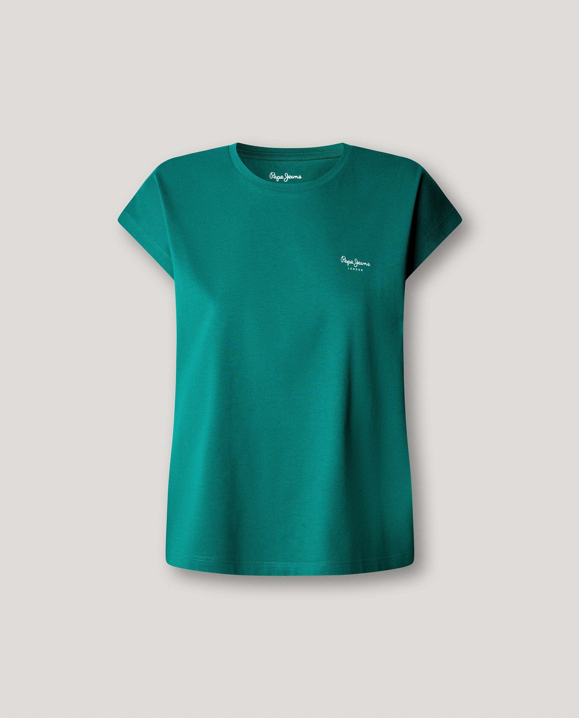 Camiseta de mujer fit slim con logo estampado - Pepe Jeans - Verde azulado Verde azulado-6