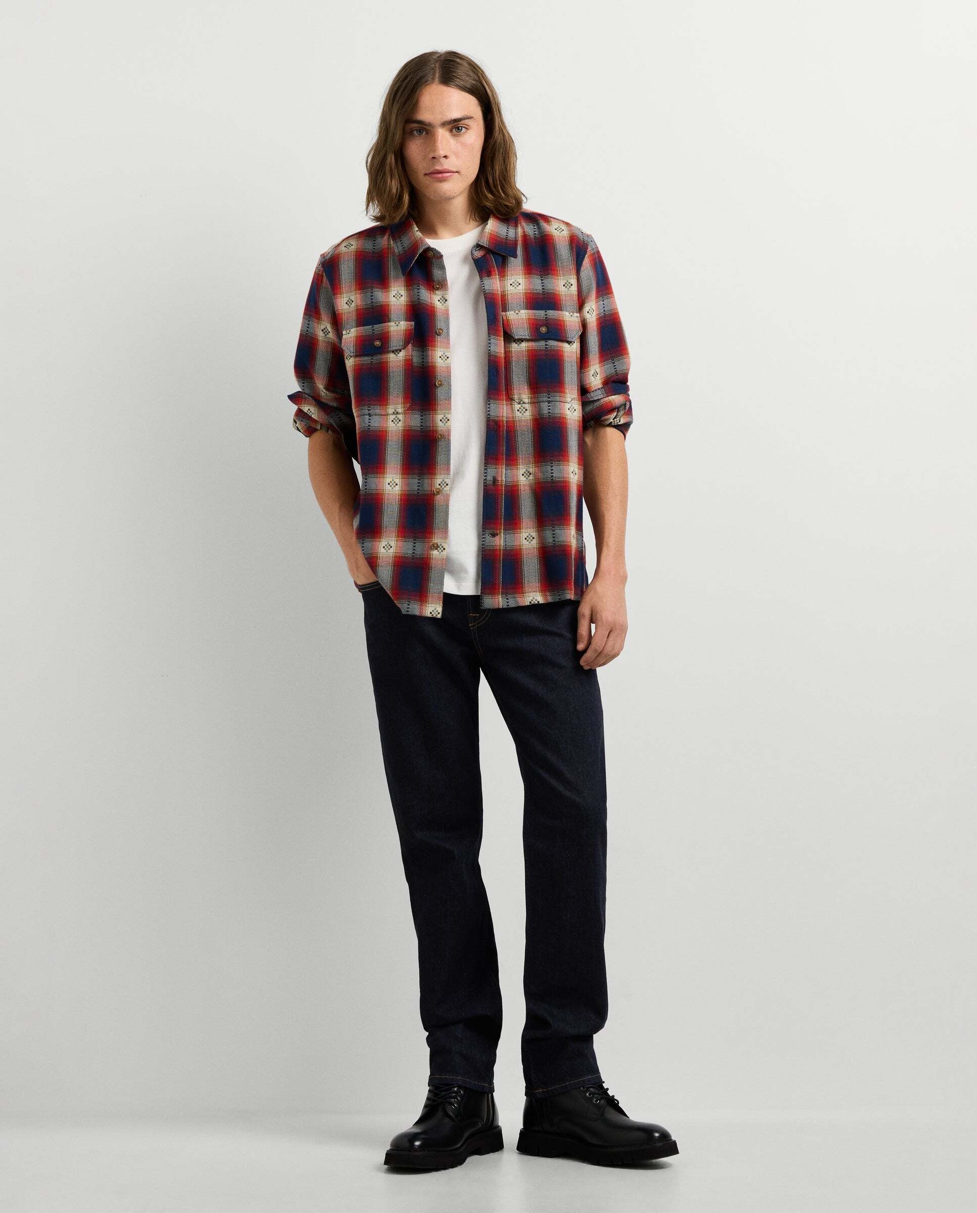 Sobrecamisa de hombre cuadros fit regular - Pepe Jeans - Rojo Rojo-2