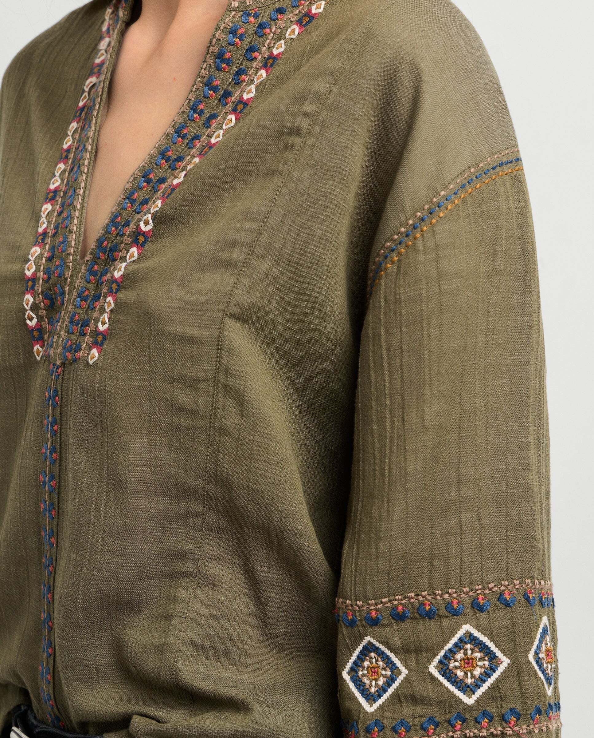 Blusa de mujer fluida detalles bordados - Pepe Jeans - Verde Verde-4