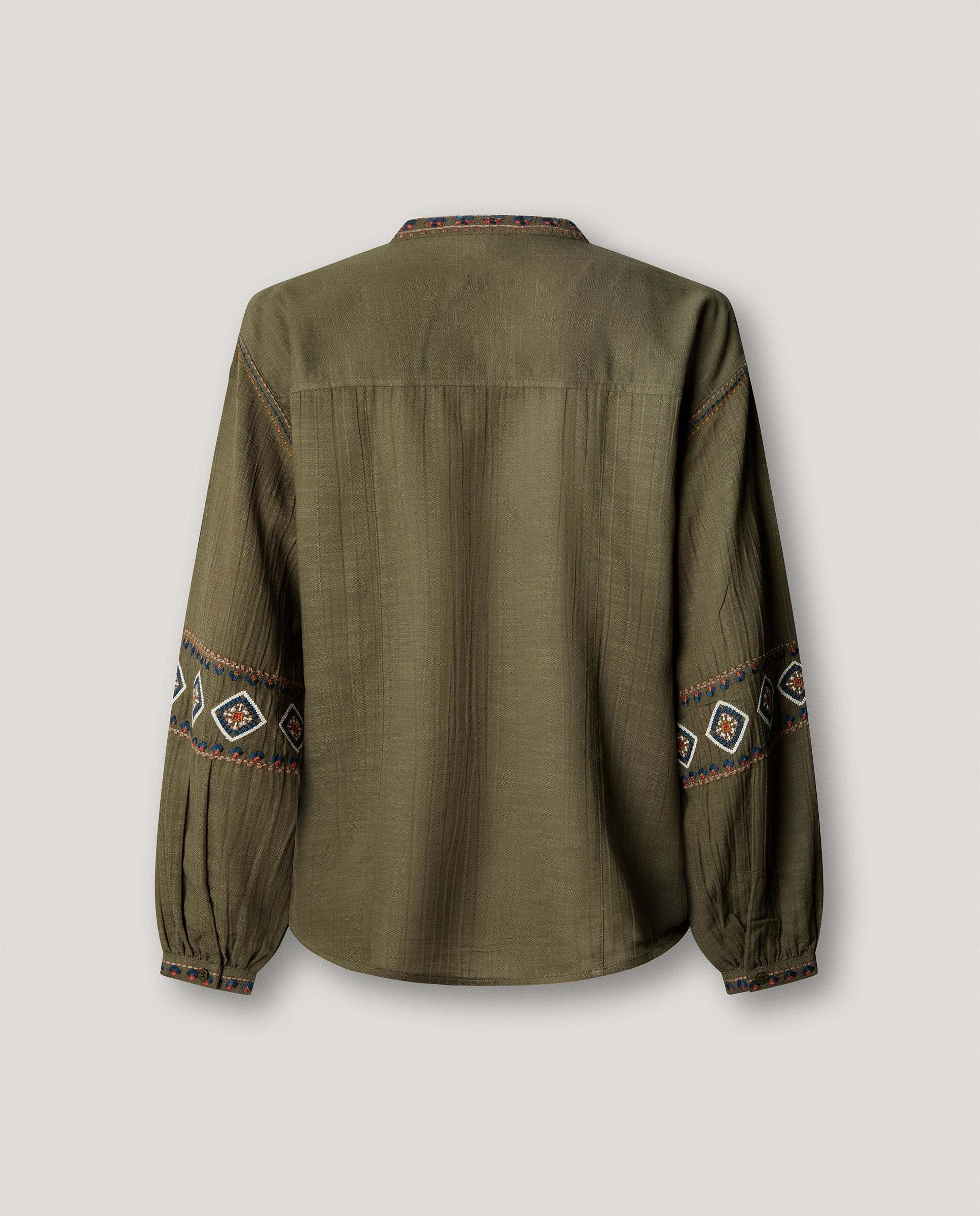 Blusa de mujer fluida detalles bordados - Pepe Jeans - Verde Verde-5