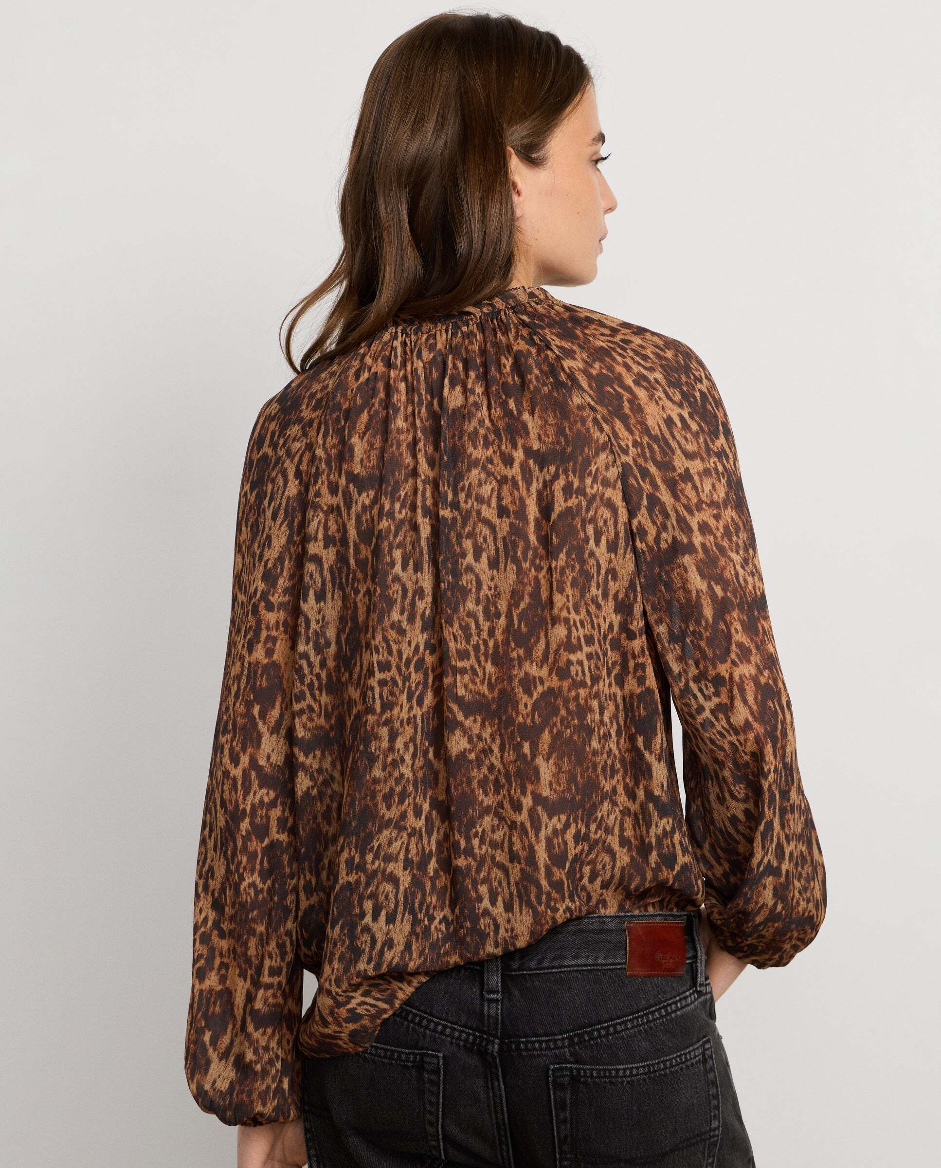 Blusa de mujer fluida animal print - Pepe Jeans - Negro Negro-3