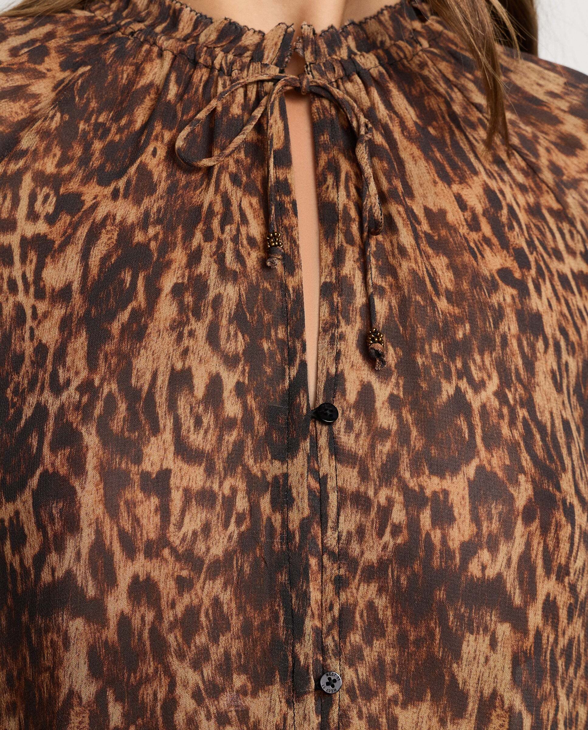 Blusa de mujer fluida animal print - Pepe Jeans - Negro Negro-5