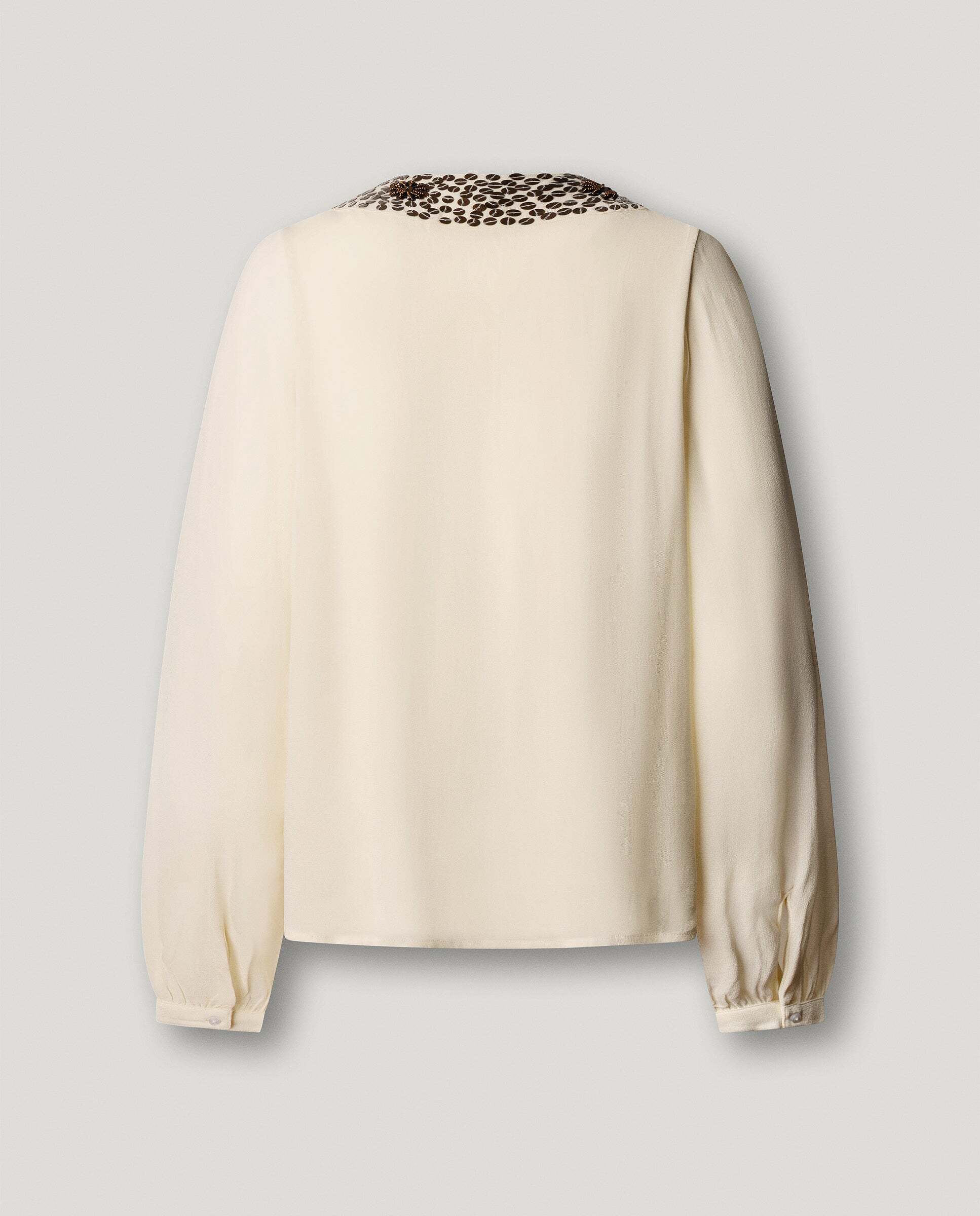 Blusa de mujer fluida detalles lentejuelas - Pepe Jeans - Blanco roto Blanco roto-5