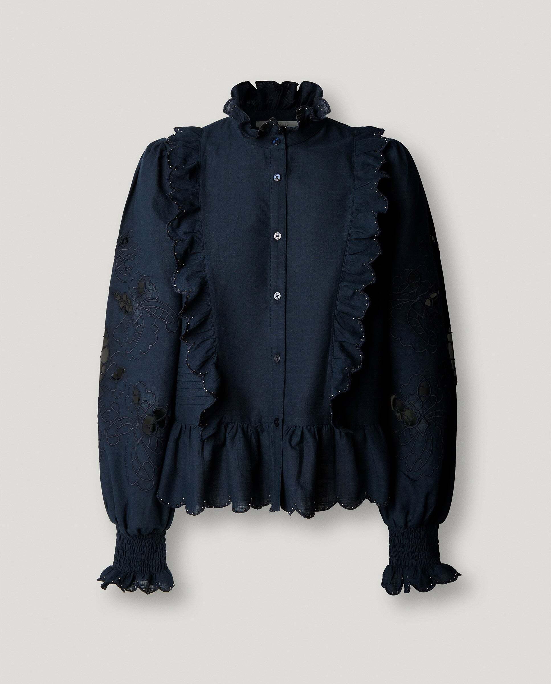 Blusa de mujer fluida bordados florales - Pepe Jeans - Azul Azul-6