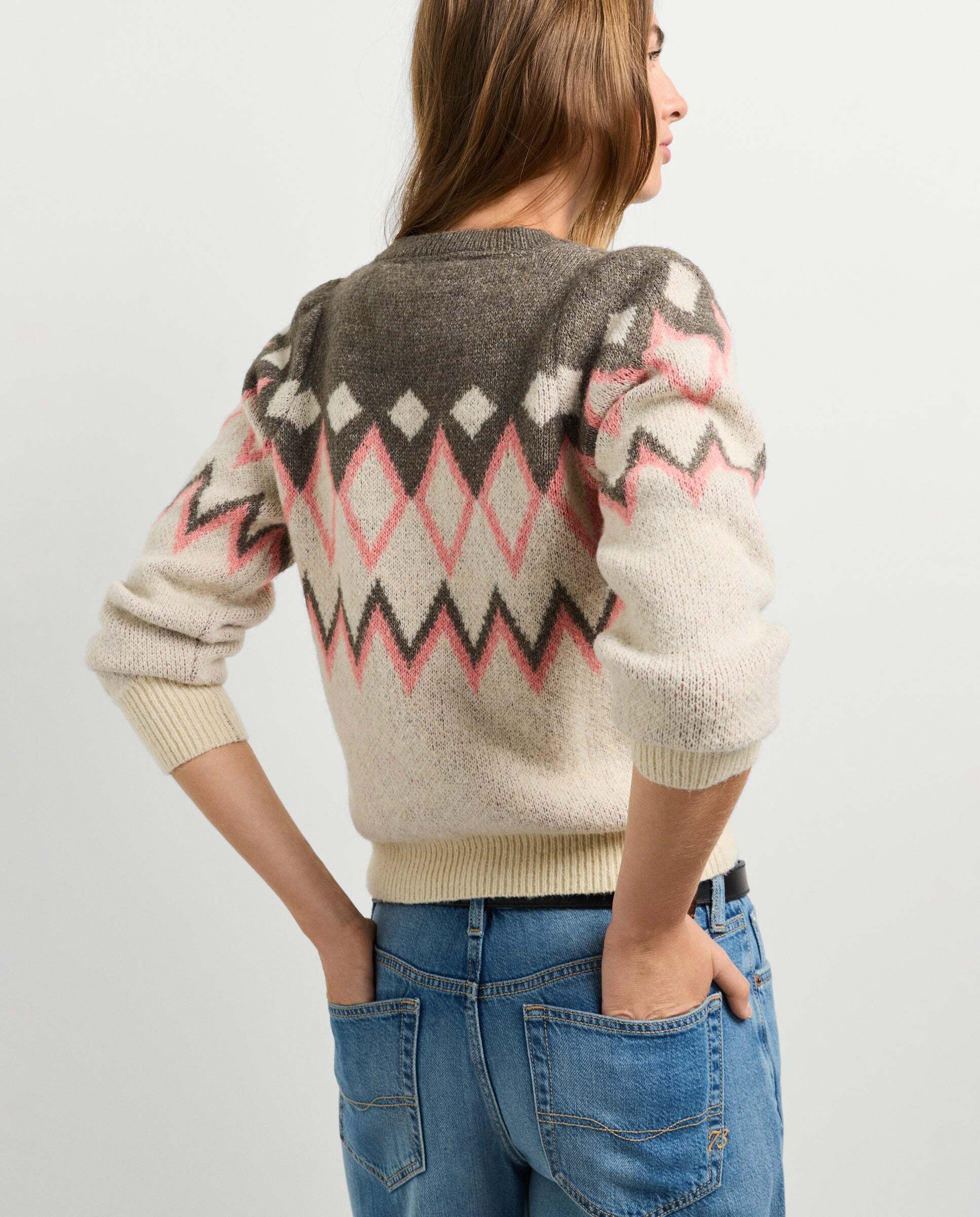 Jersey de mujer punto estampado geométrico - Pepe Jeans - Blanco Blanco-3