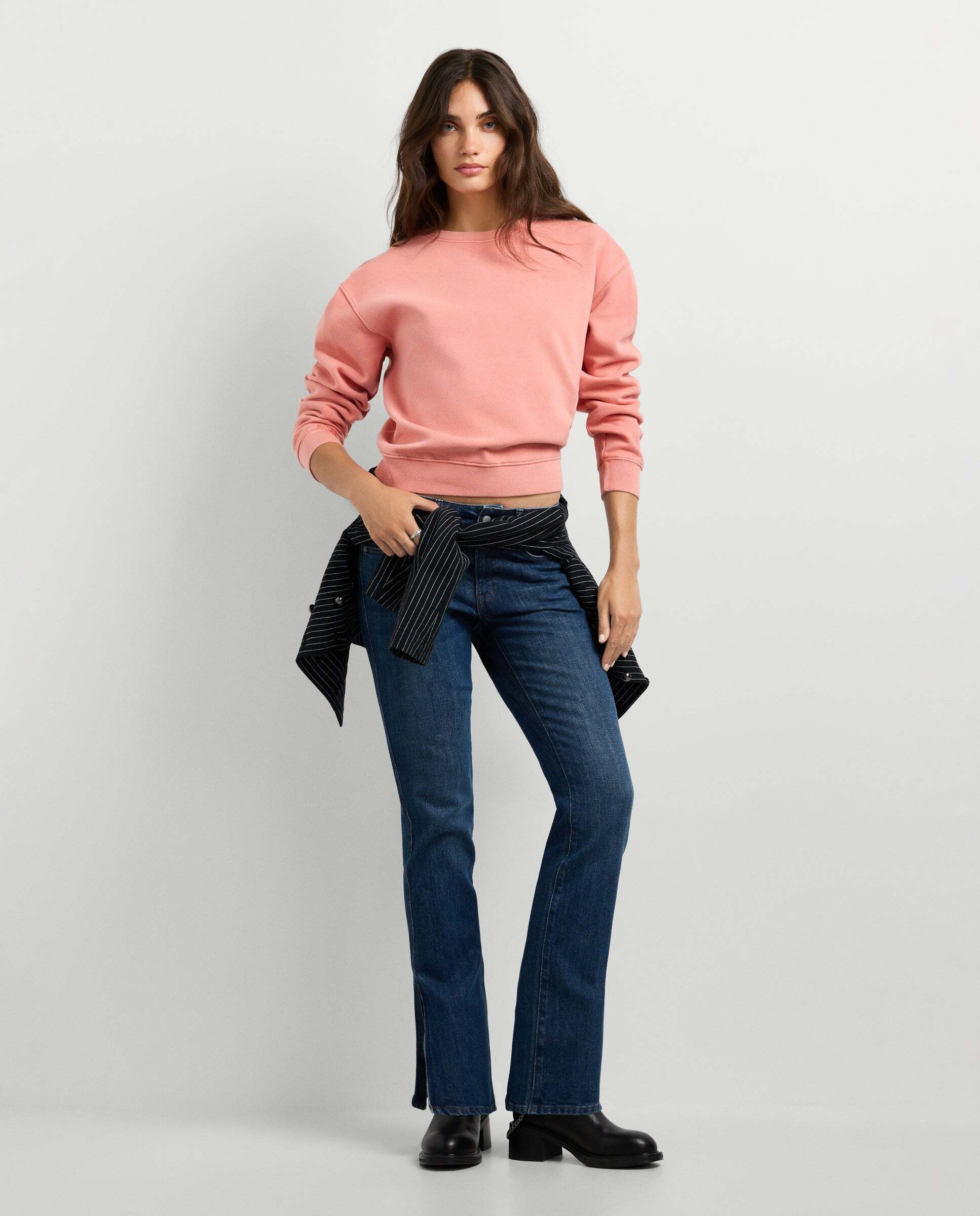 Sudadera de mujer cuello redondo con logo - Pepe Jeans - Rosa Rosa-2