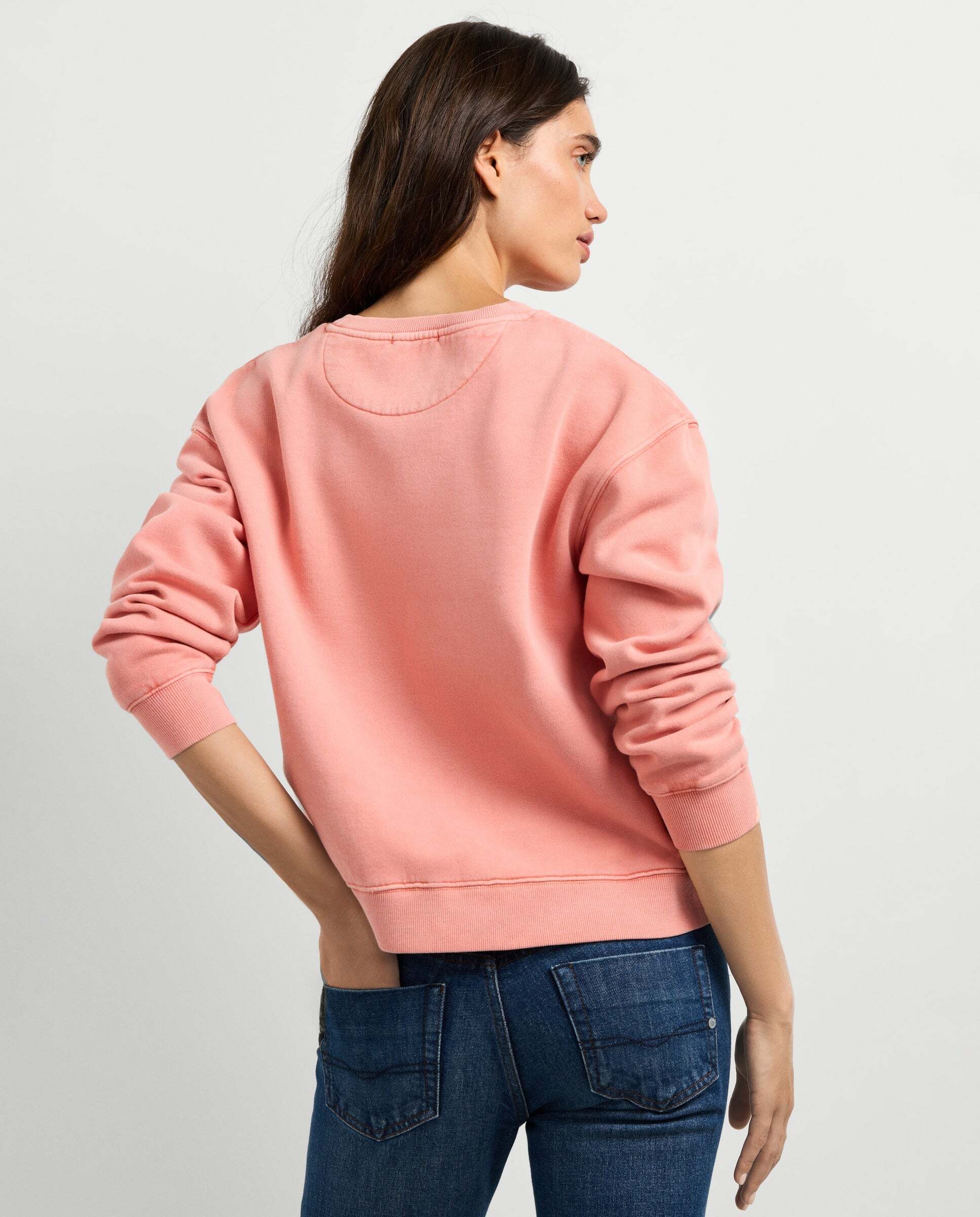 Sudadera de mujer cuello redondo con logo - Pepe Jeans - Rosa Rosa-3