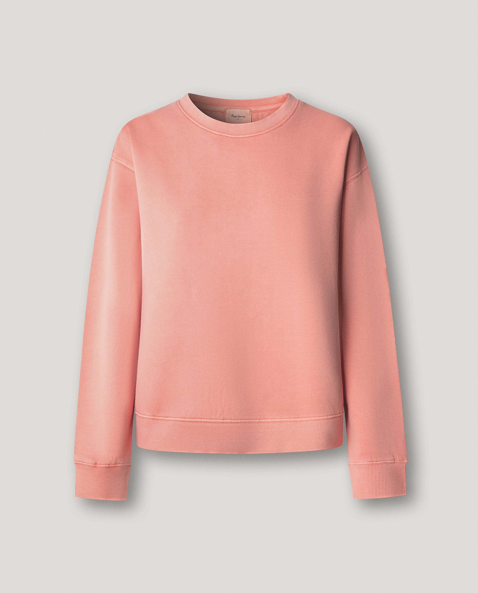 Sudadera de mujer cuello redondo con logo - Pepe Jeans - Rosa Rosa-6