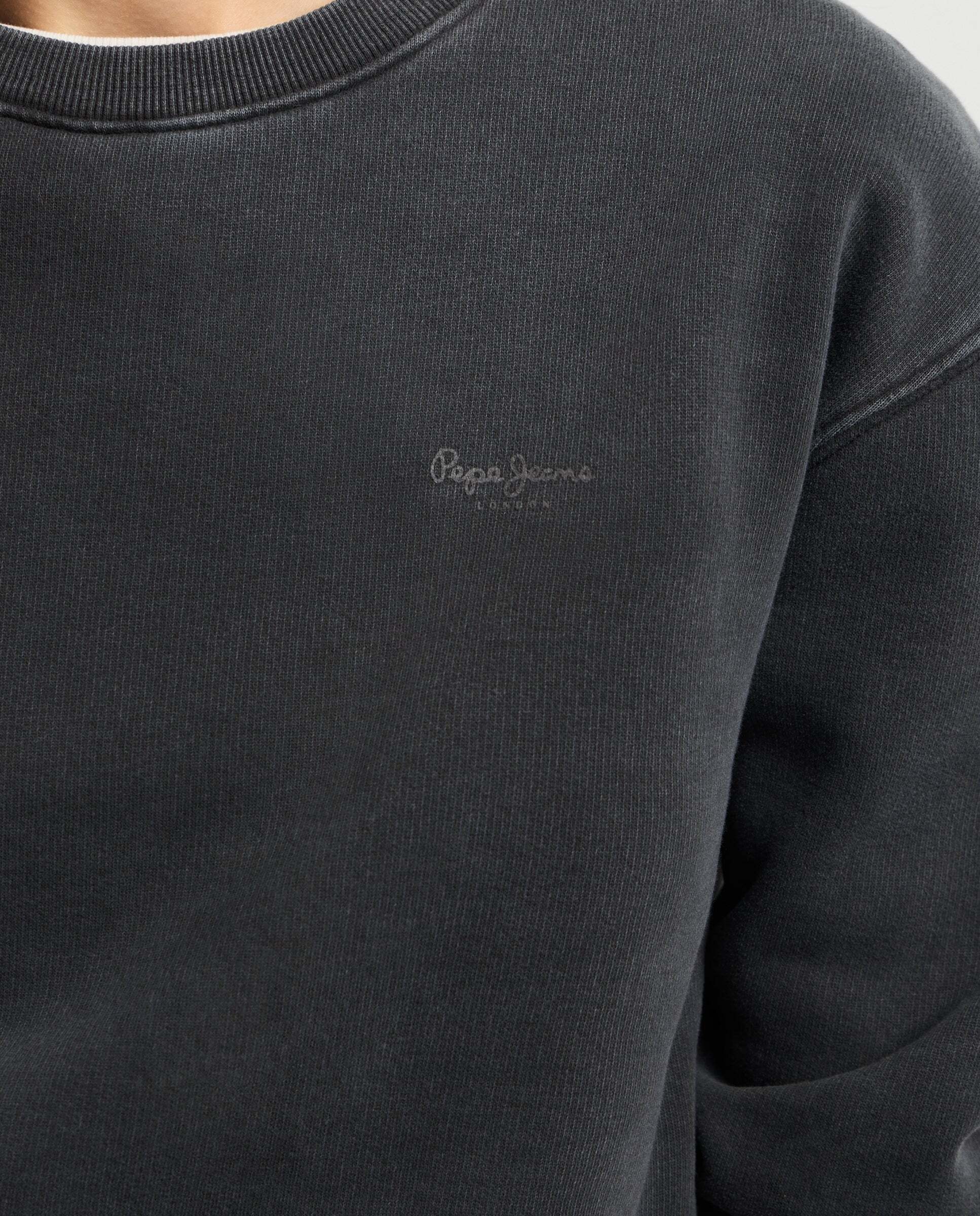 Sudadera de mujer cuello redondo con logo - Pepe Jeans - Negro Negro-4