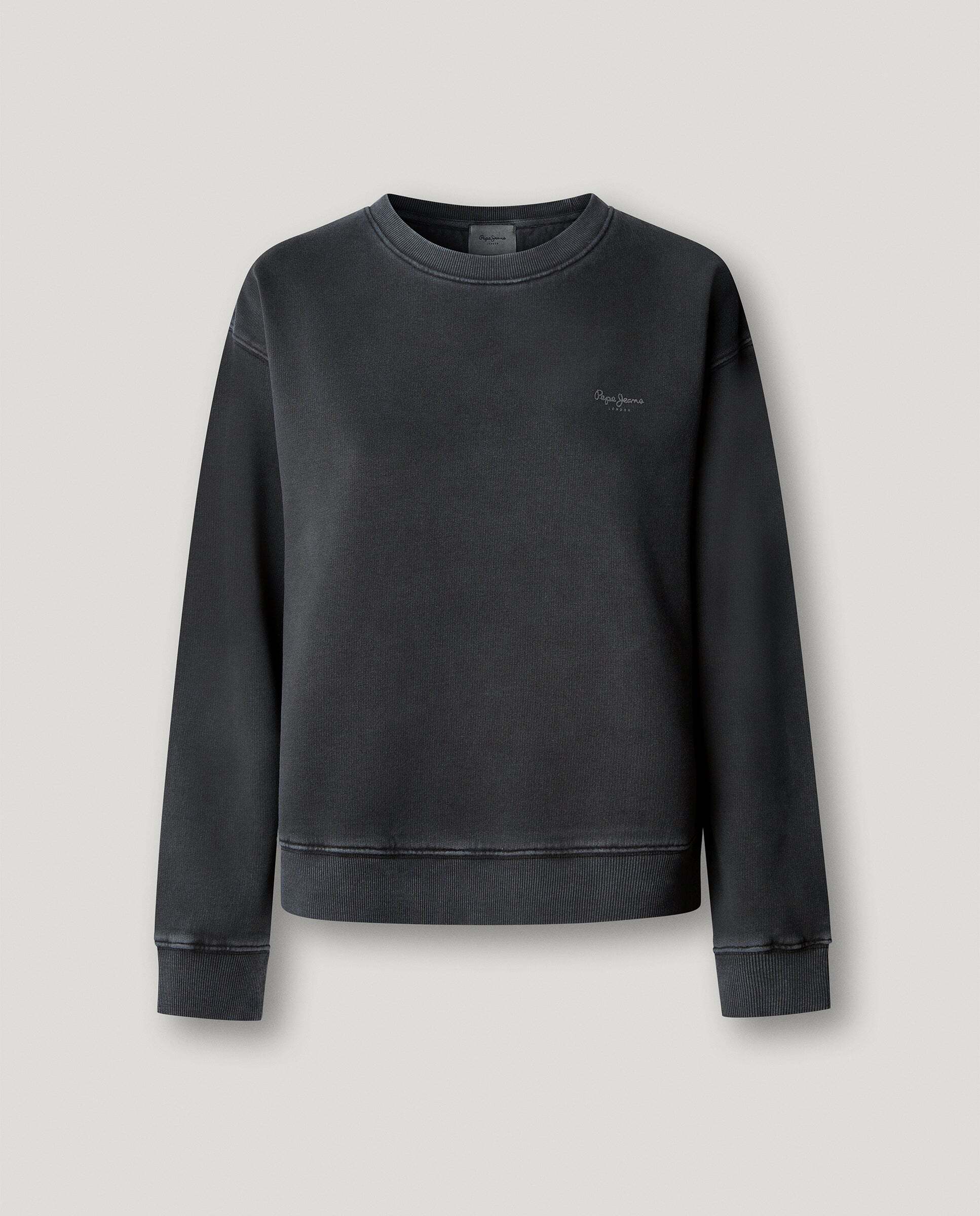 Sudadera de mujer cuello redondo con logo - Pepe Jeans - Negro Negro-6