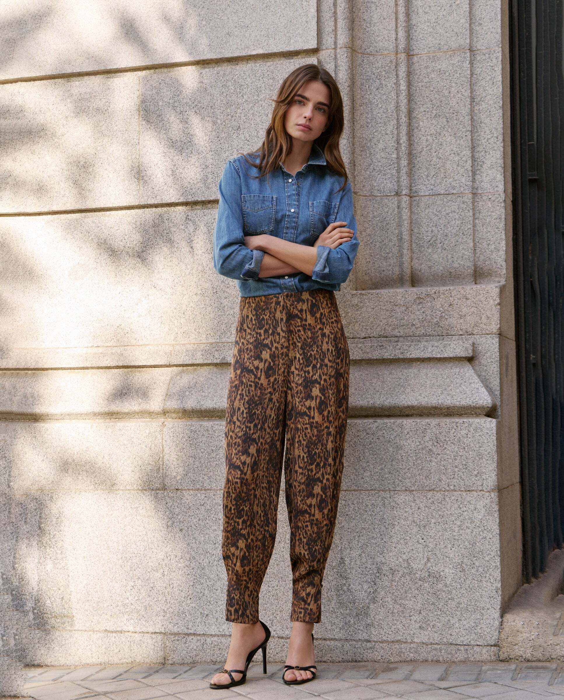 Pantalon de mujer estampado animal print fit balloon - Pepe Jeans - Negro Negro-1