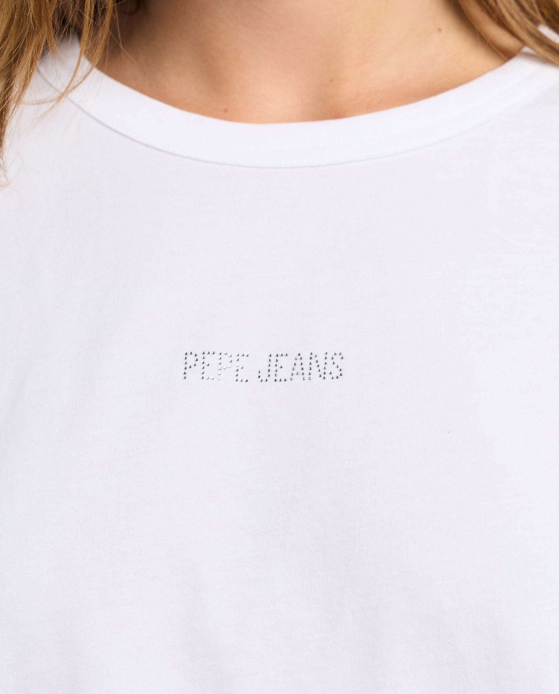 Camiseta de mujer logo strass - Pepe Jeans - Blanco Blanco-4