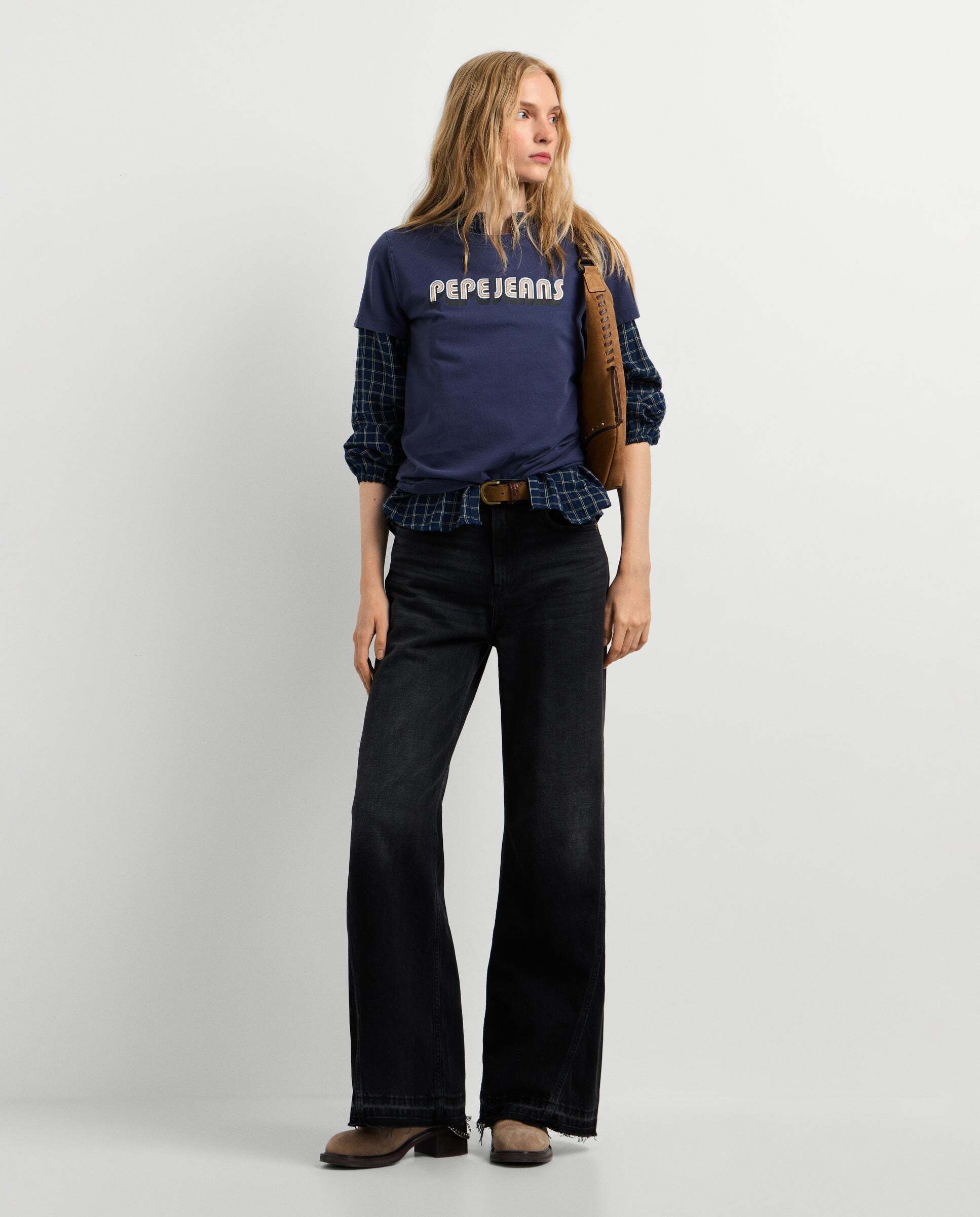 Camiseta de mujer logo retro estampado - Pepe Jeans - Azul oscuro Azul oscuro-2
