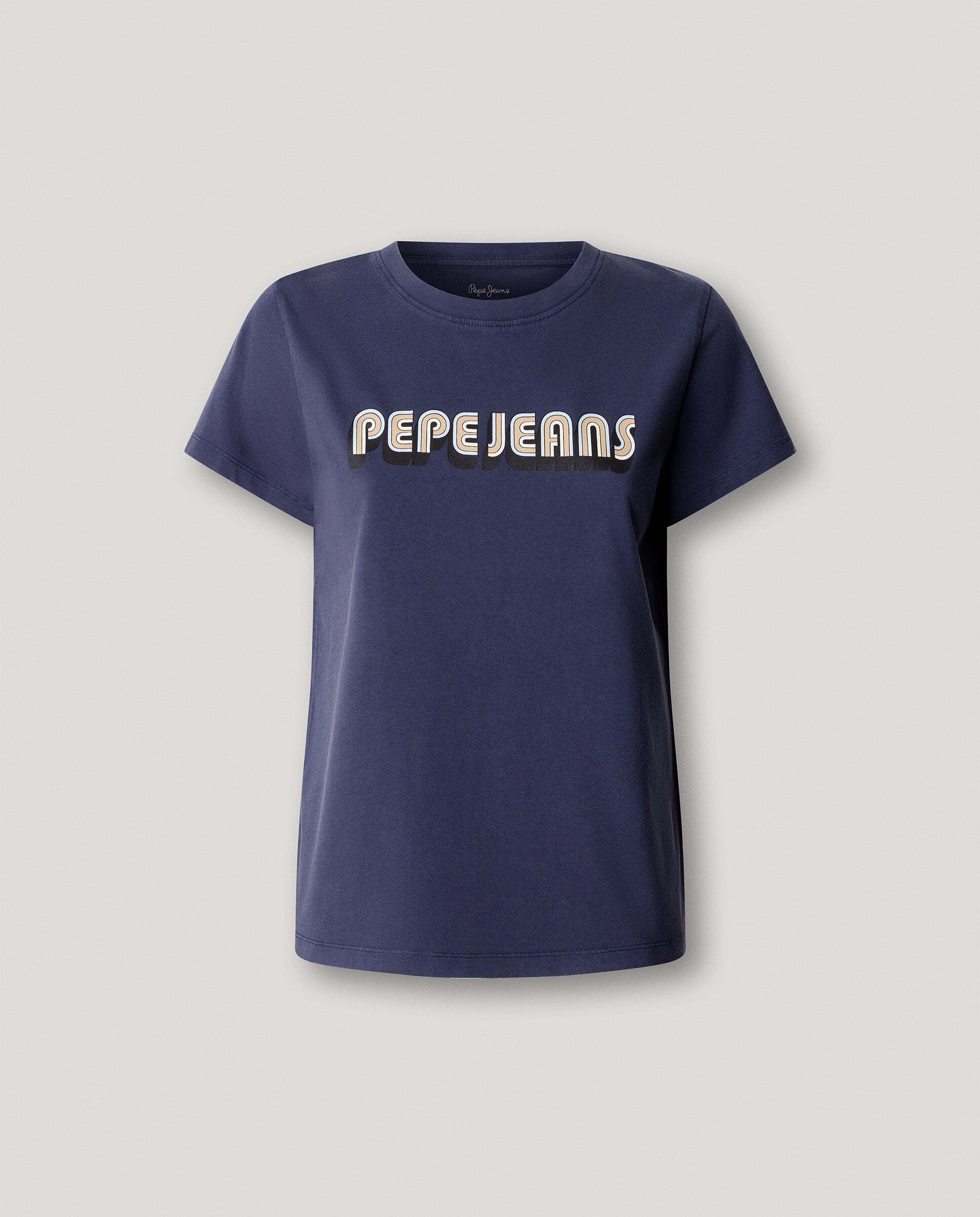 Camiseta de mujer logo retro estampado - Pepe Jeans - Azul oscuro Azul oscuro-6