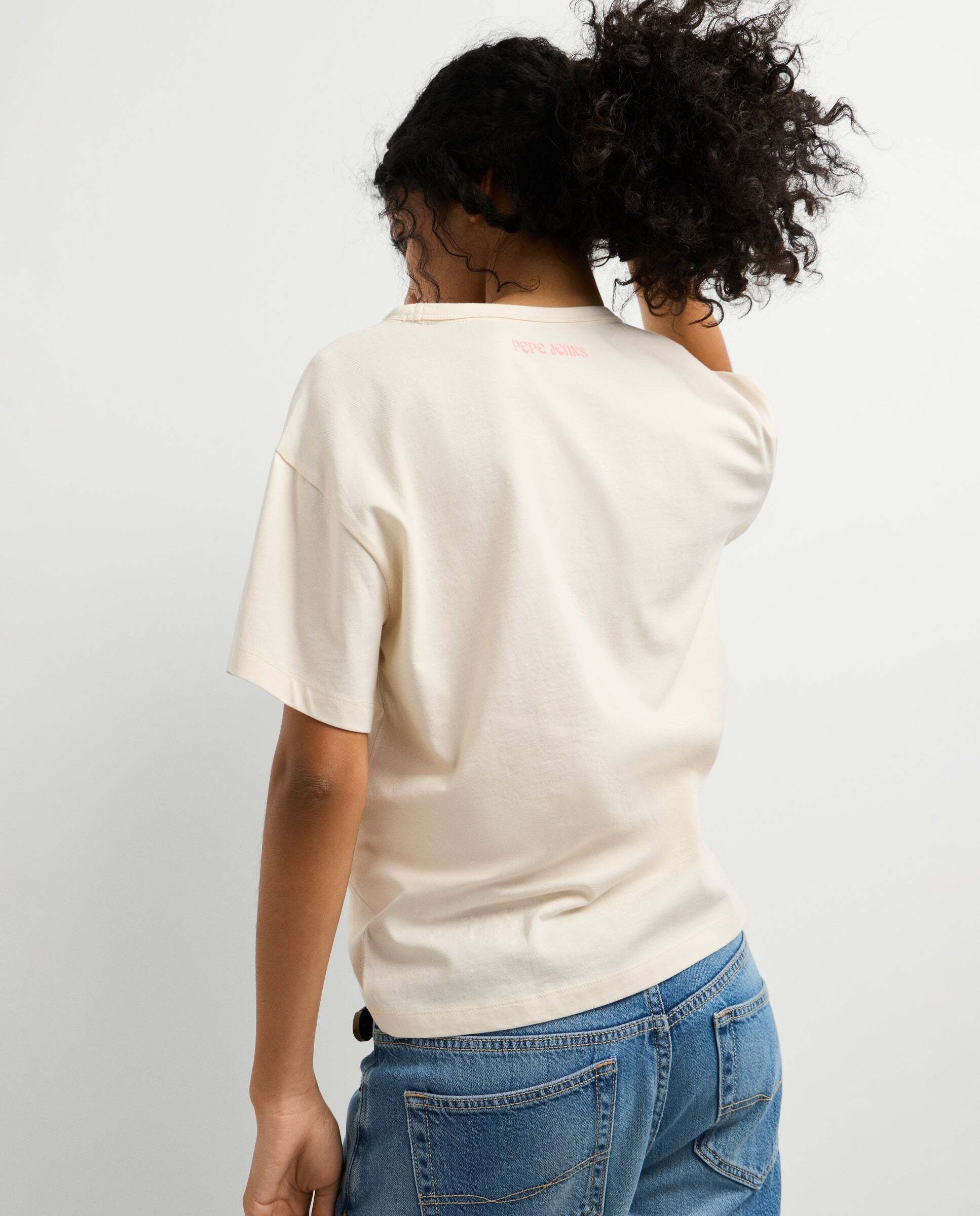 Camiseta de mujer gráfico estampado - Pepe Jeans - Blanco roto Blanco roto-3