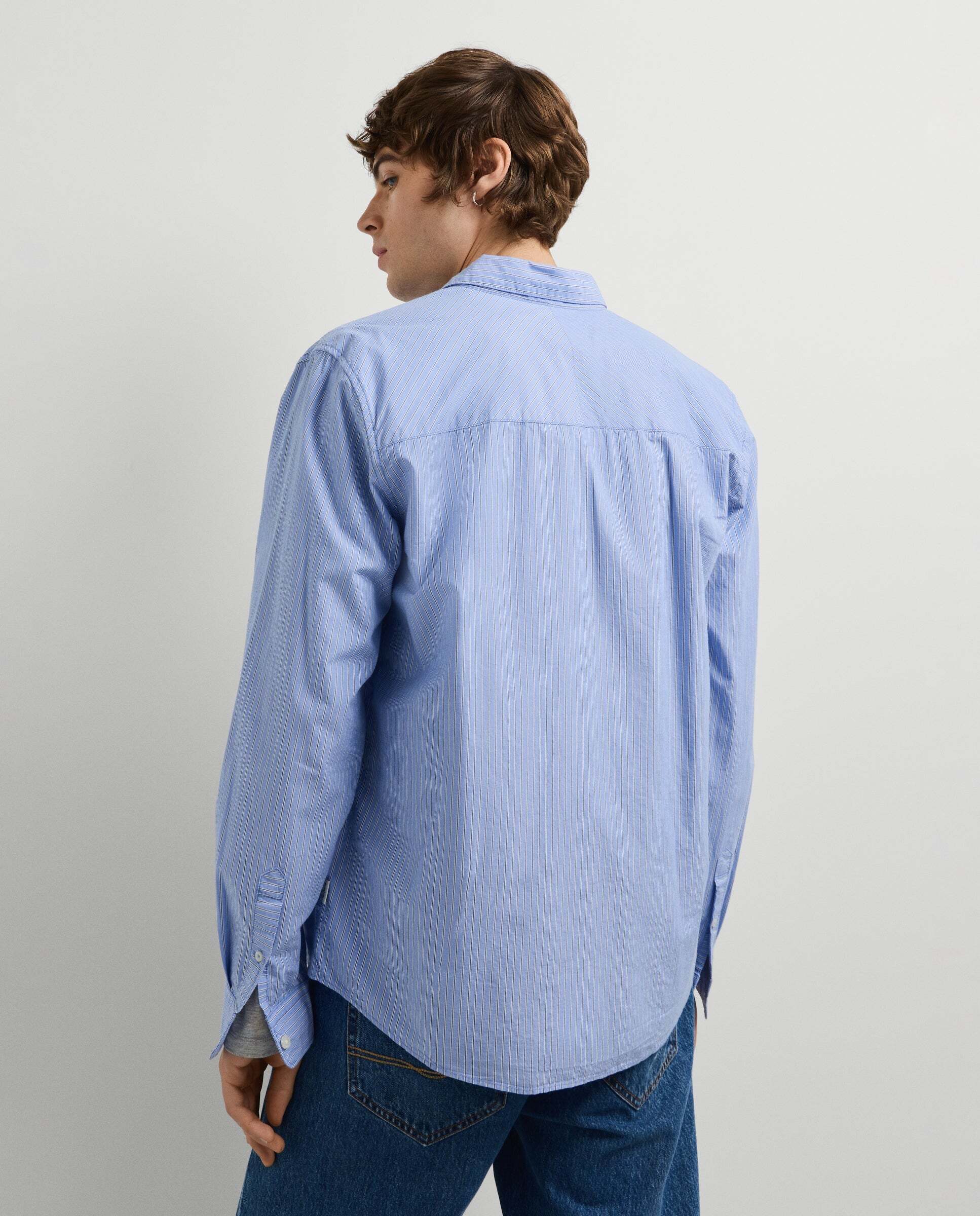 Camisa de hombre popelín rayas fit regular - Pepe Jeans - Azul porcelana Azul porcelana-3