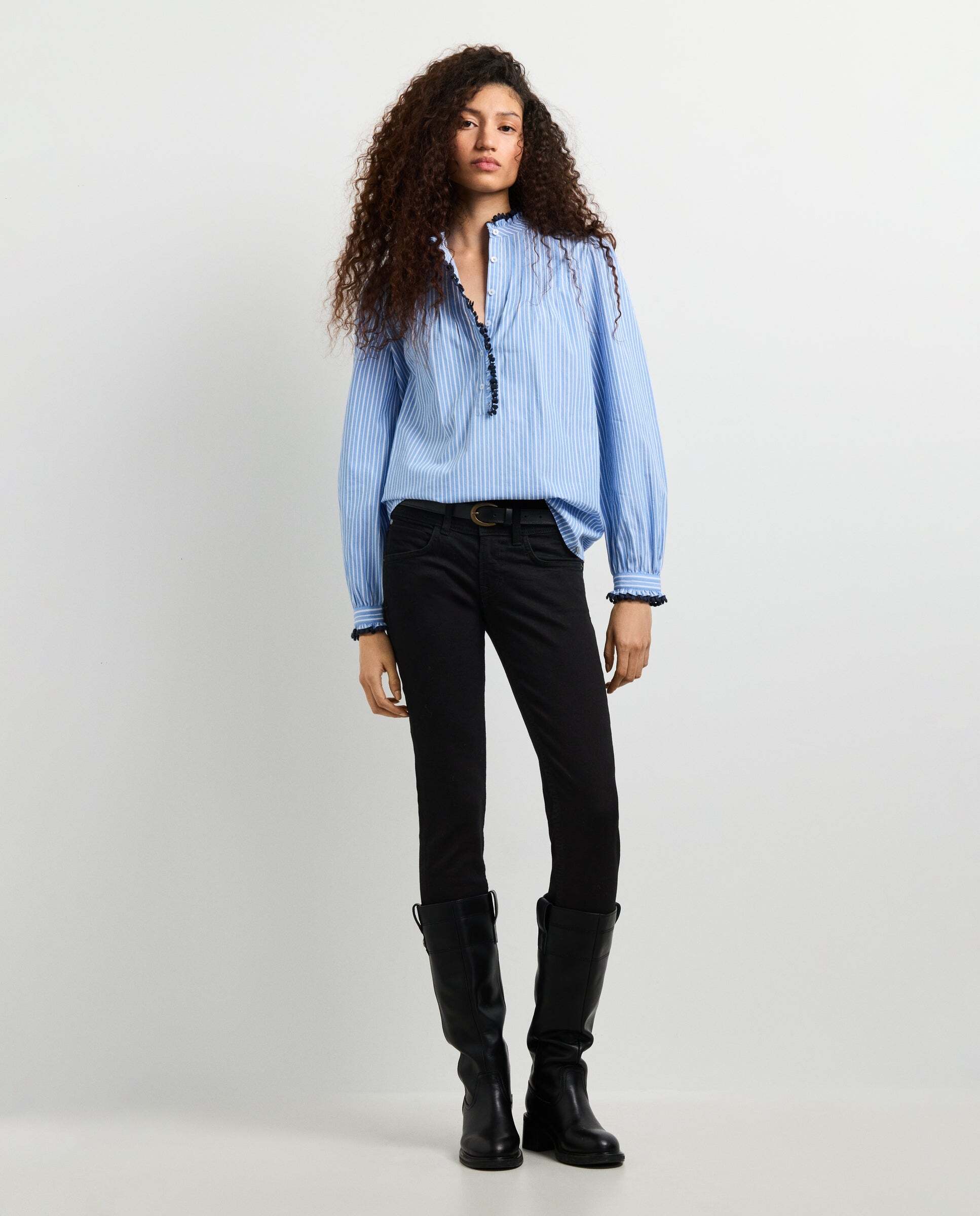 Blusa de mujer fluida de rayas - Pepe Jeans - Azul oscuro Azul oscuro-2