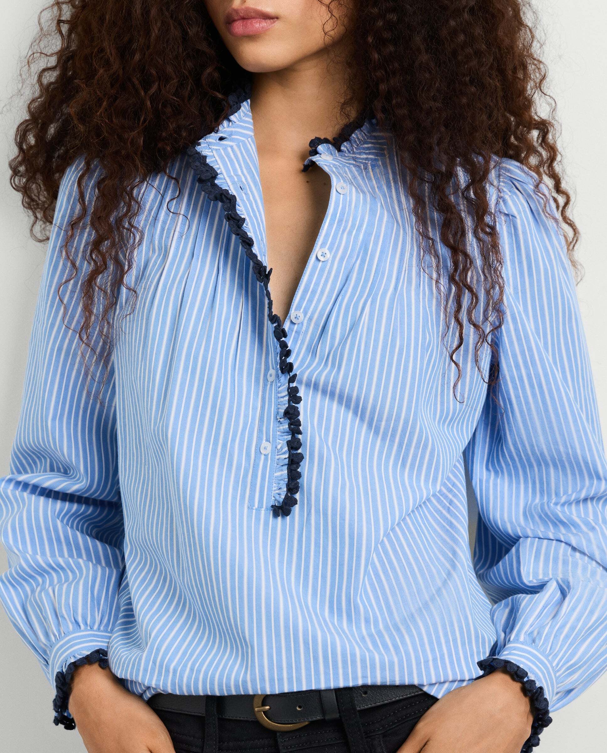 Blusa de mujer fluida de rayas - Pepe Jeans - Azul oscuro Azul oscuro-4