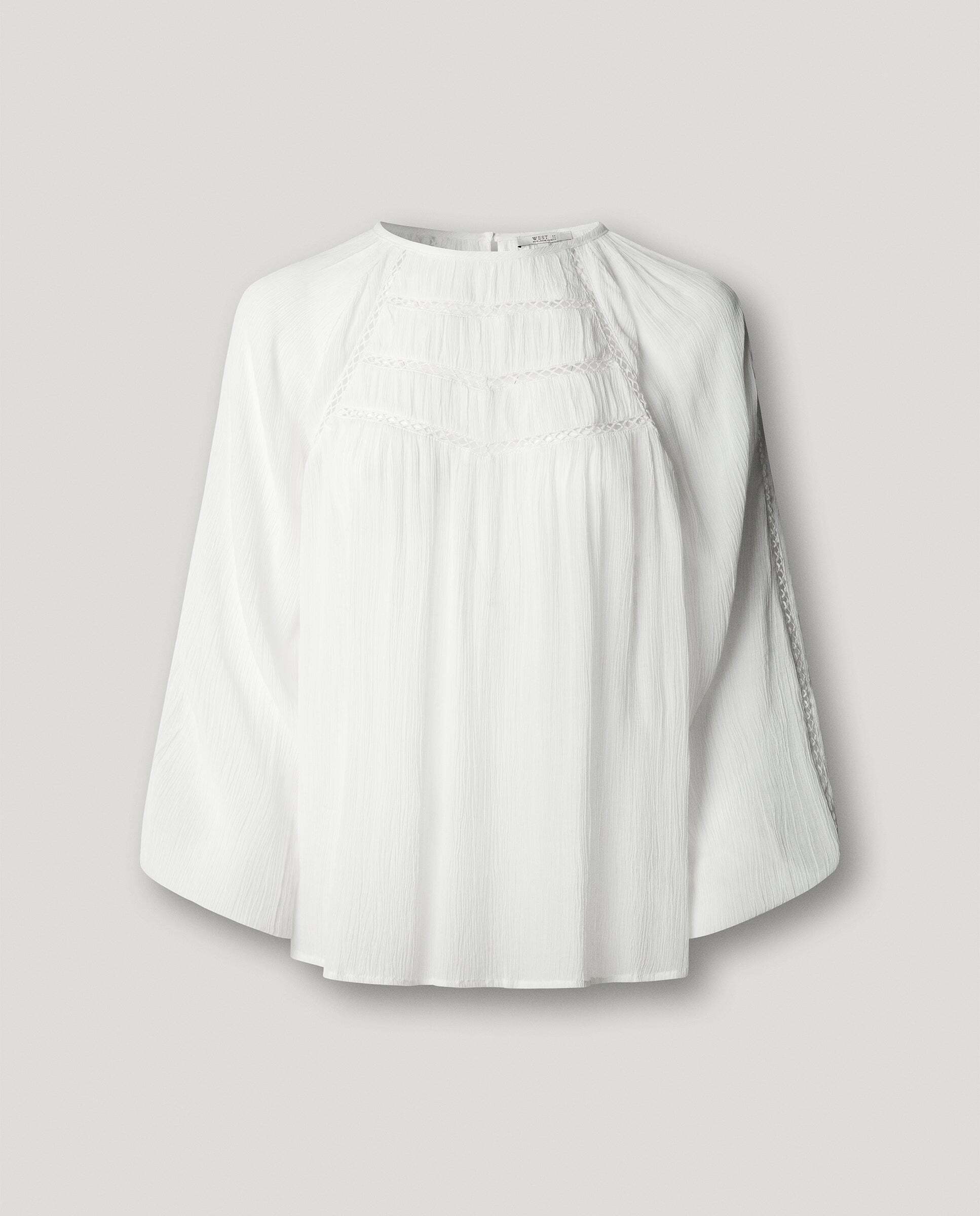 Blusa de mujer fluida detalles bordados - Pepe Jeans - Blanco Blanco-6