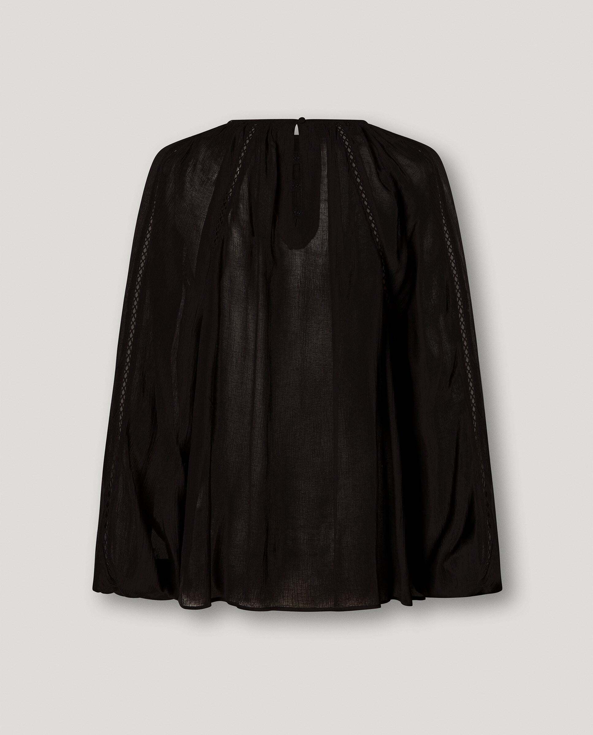 Blusa de mujer fluida detalles bordados - Pepe Jeans - Negro Negro-6