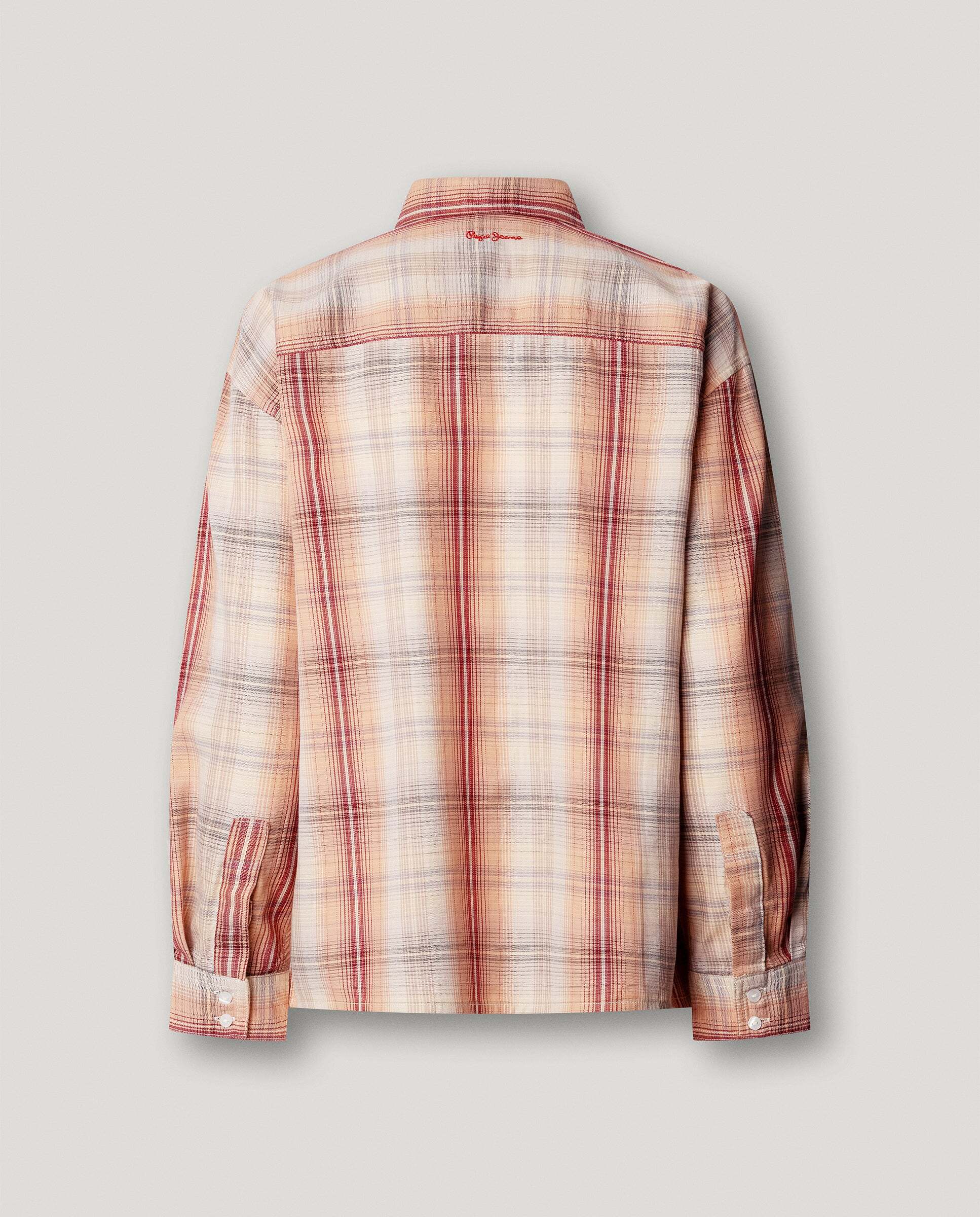 Imagen 5 de Camisa de mujer de cuadros logo bordado - Pepe Jeans - Marrón Marrón