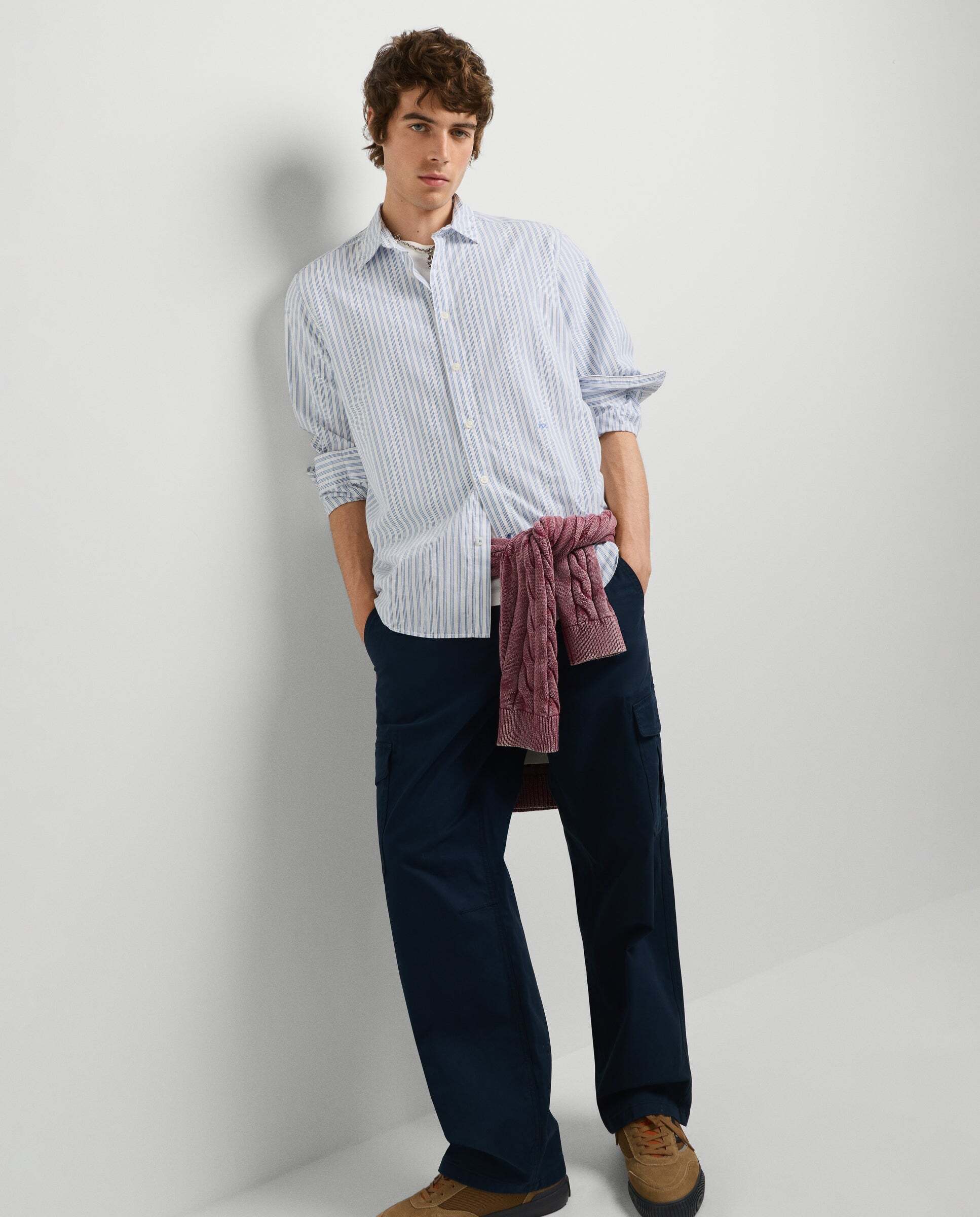 Pantalón de hombre cargo sarga fit relaxed - Pepe Jeans - Azul Azul-1