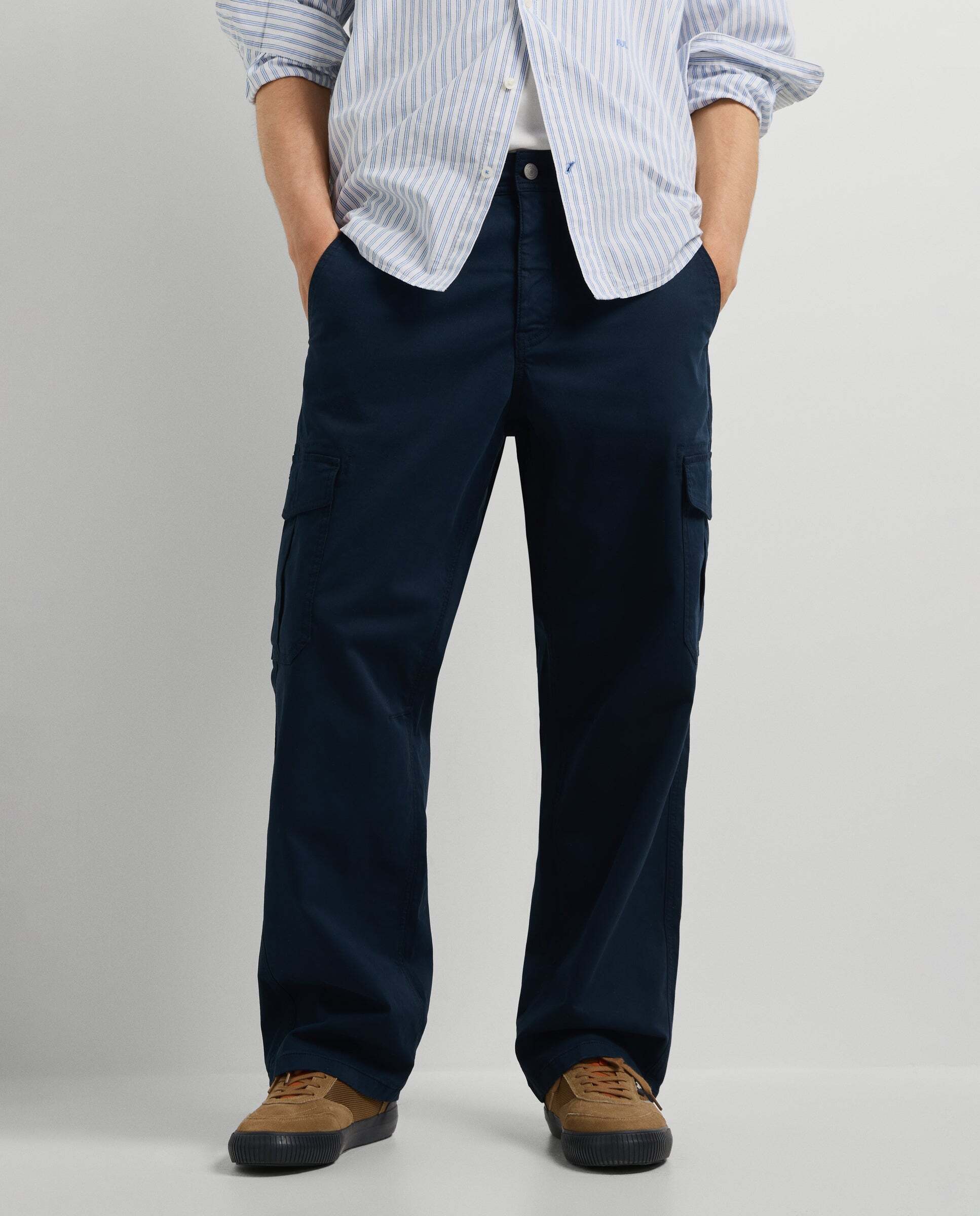 Pantalón de hombre cargo sarga fit relaxed - Pepe Jeans - Azul Azul-2