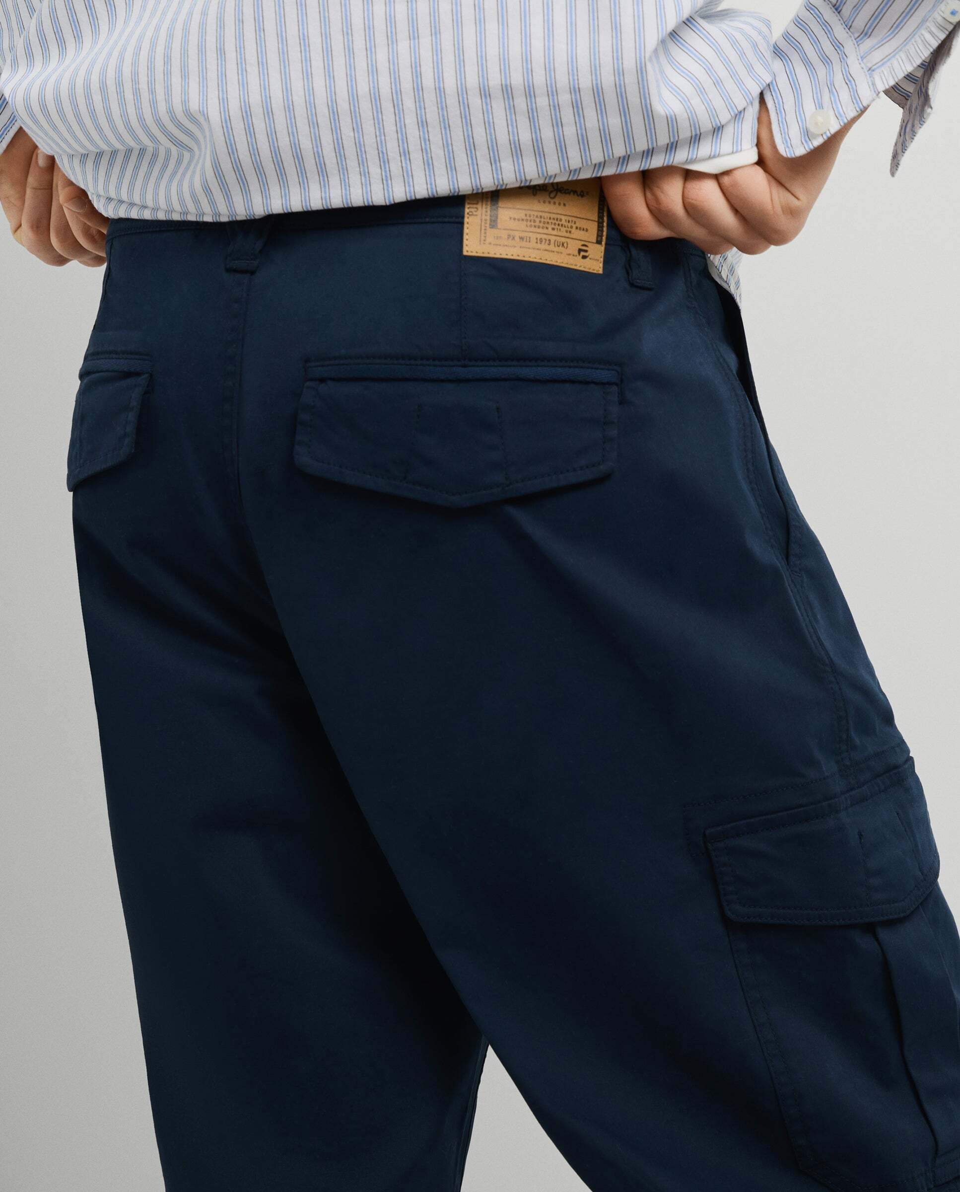 Pantalón de hombre cargo sarga fit relaxed - Pepe Jeans - Azul Azul-4