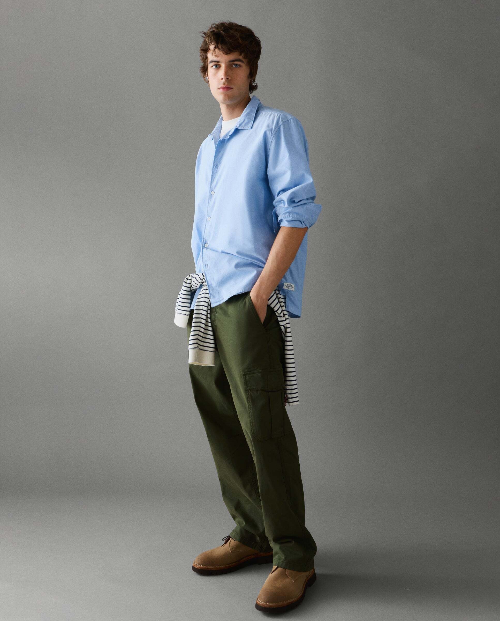 Pantalón de hombre cargo sarga fit relaxed - Pepe Jeans - Verde Oliva Verde Oliva-1