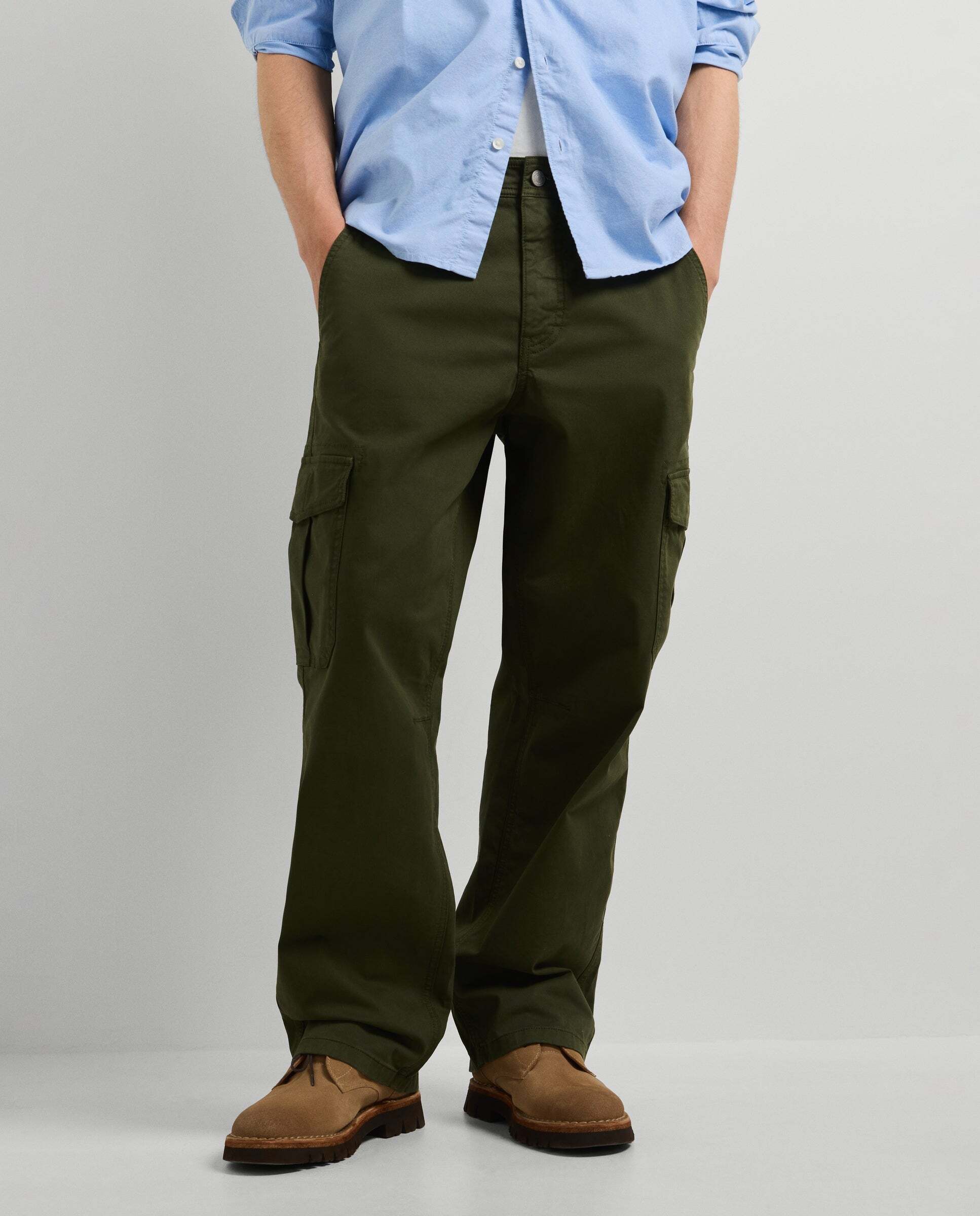 Pantalón de hombre cargo sarga fit relaxed - Pepe Jeans - Verde Oliva Verde Oliva-2