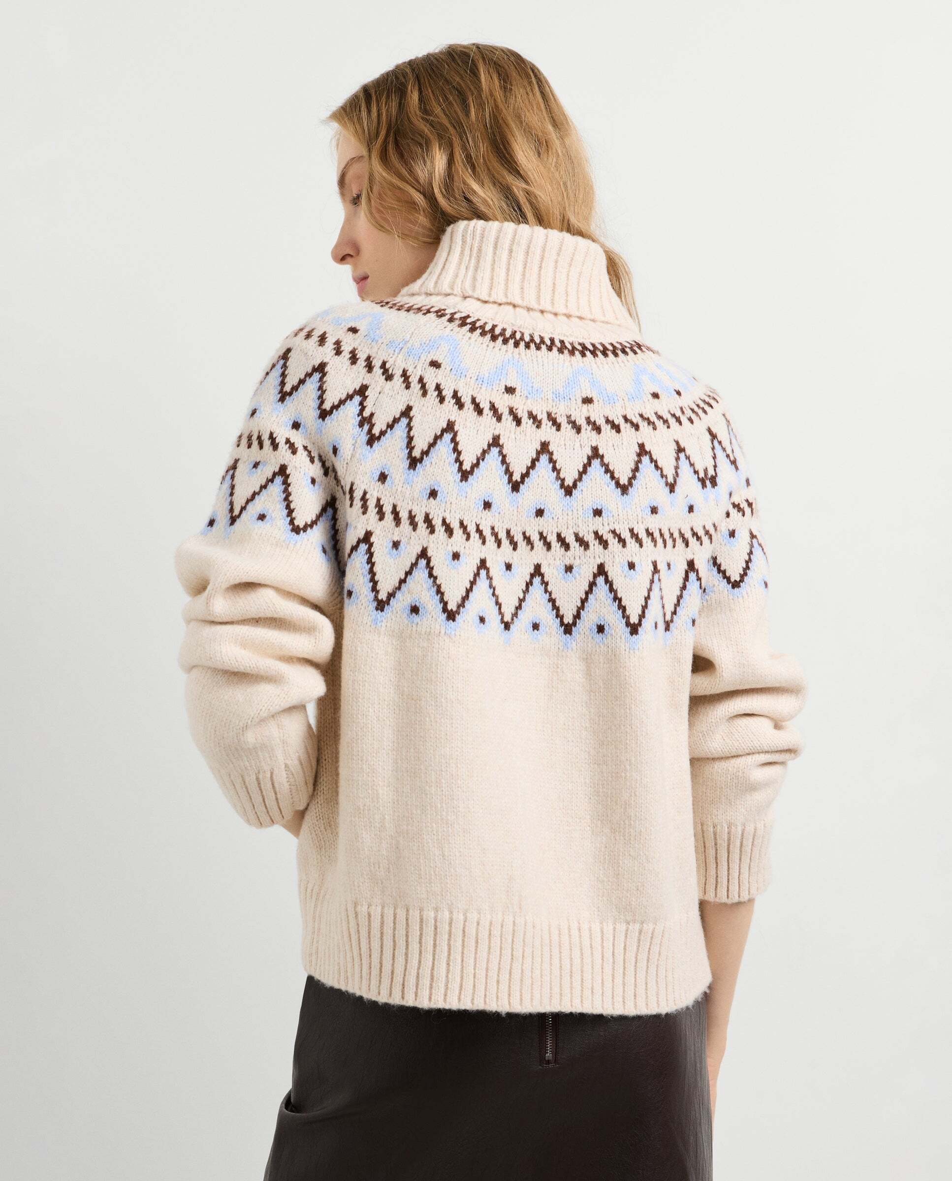 Jersey de mujer punto cuello alto fairisle - Pepe Jeans - Blanco Blanco-3
