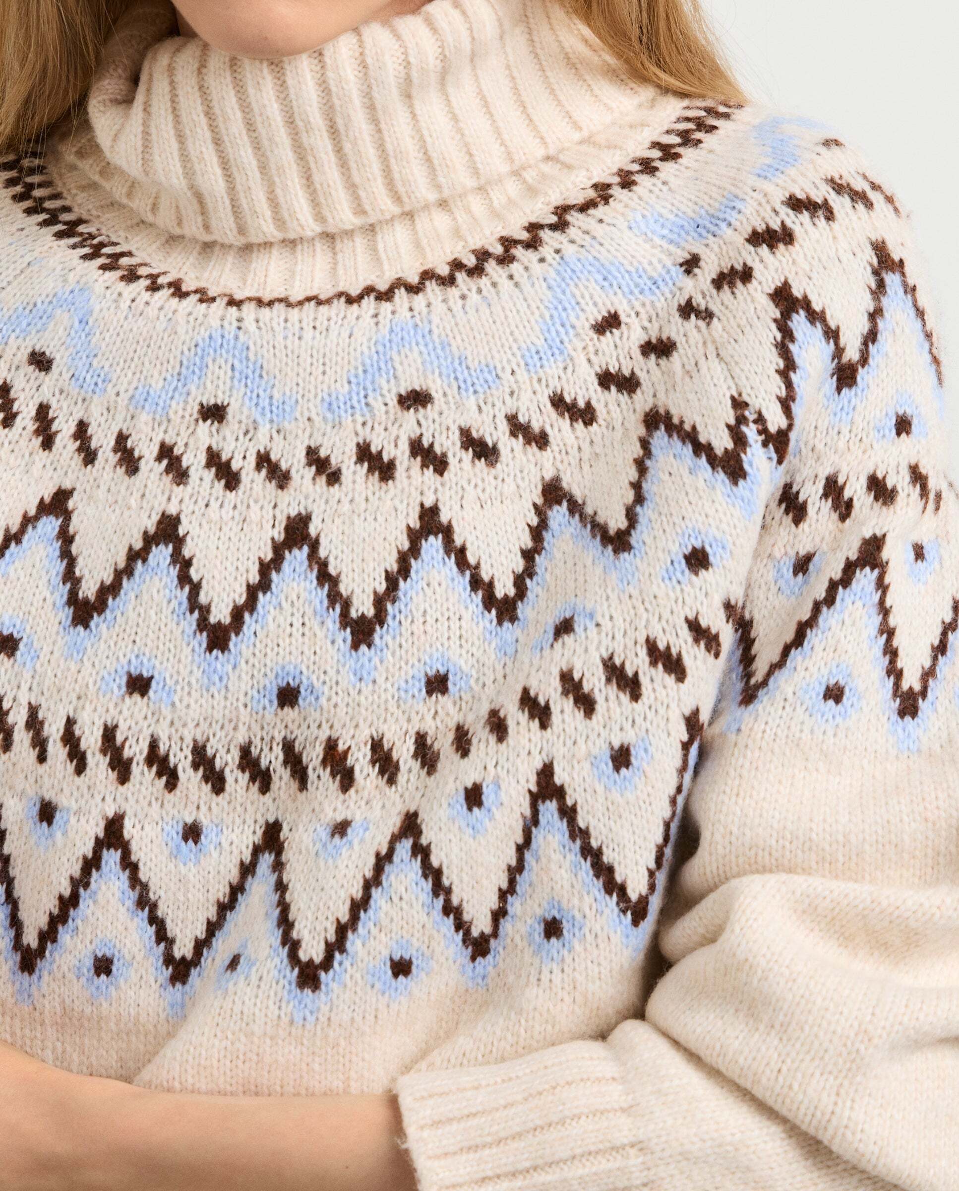 Jersey de mujer punto cuello alto fairisle - Pepe Jeans - Blanco Blanco-4
