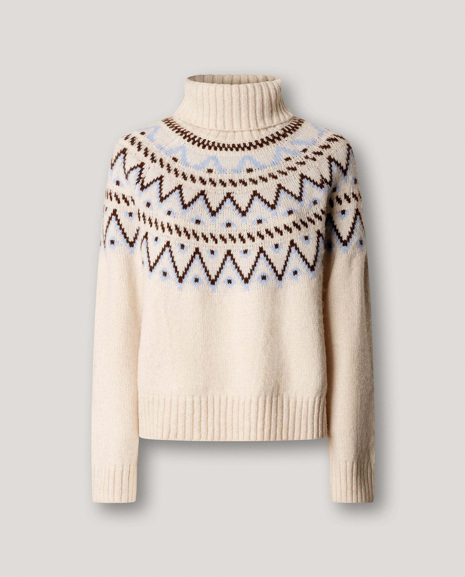 Jersey de mujer punto cuello alto fairisle - Pepe Jeans - Blanco Blanco-6