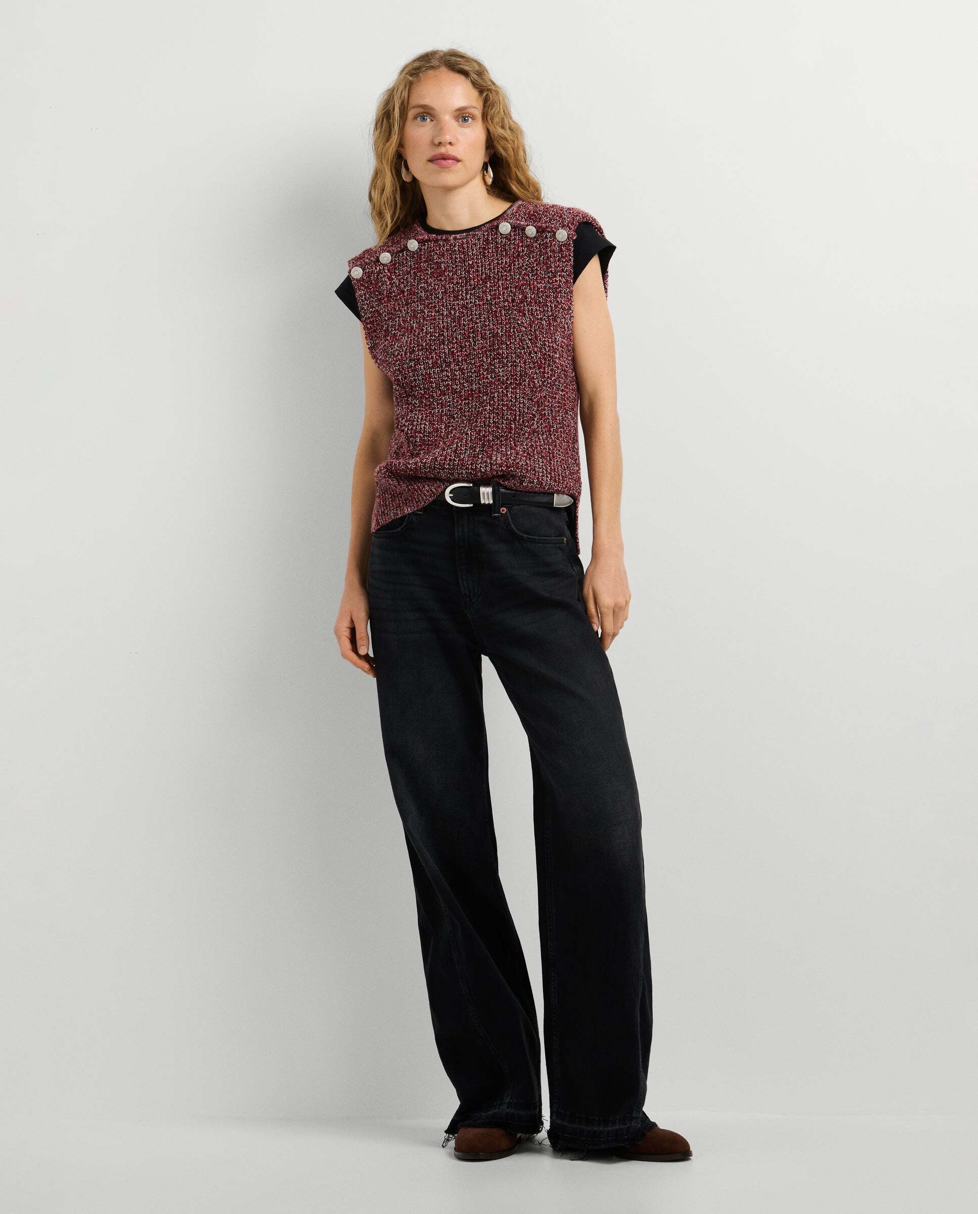 Jersey de mujer mouline sin mangas - Pepe Jeans - Rojo Rojo-2