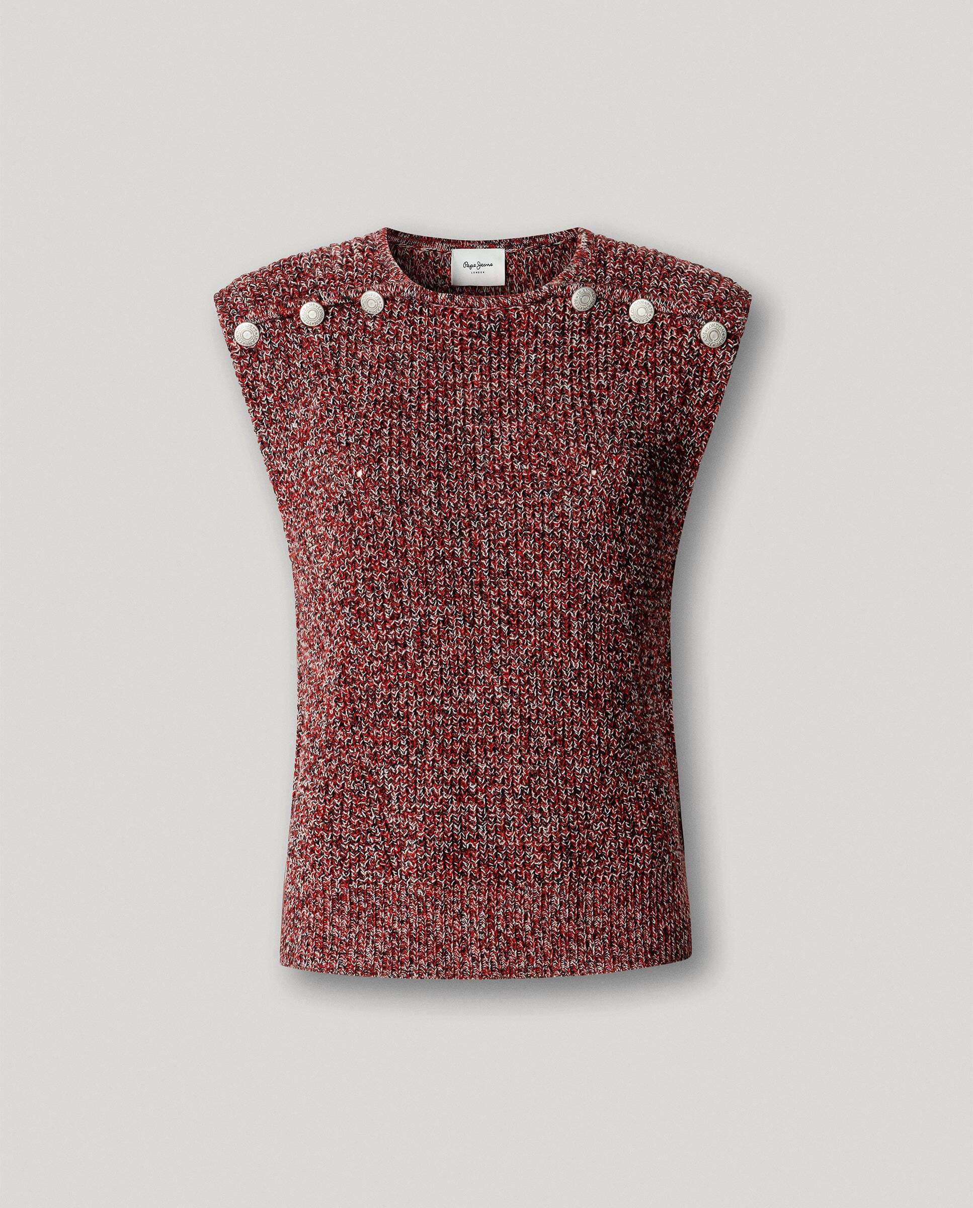 Jersey de mujer mouline sin mangas - Pepe Jeans - Rojo Rojo-6