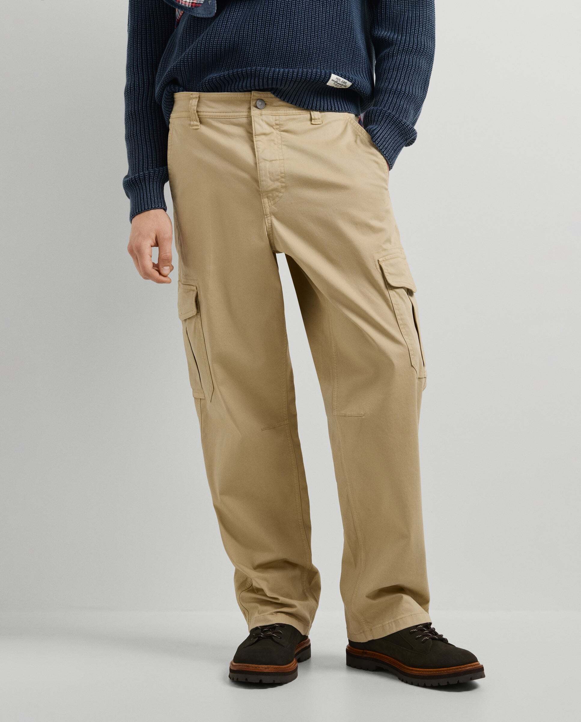 Pantalón de hombre cargo sarga fit relaxed - Pepe Jeans - Natural Natural-2