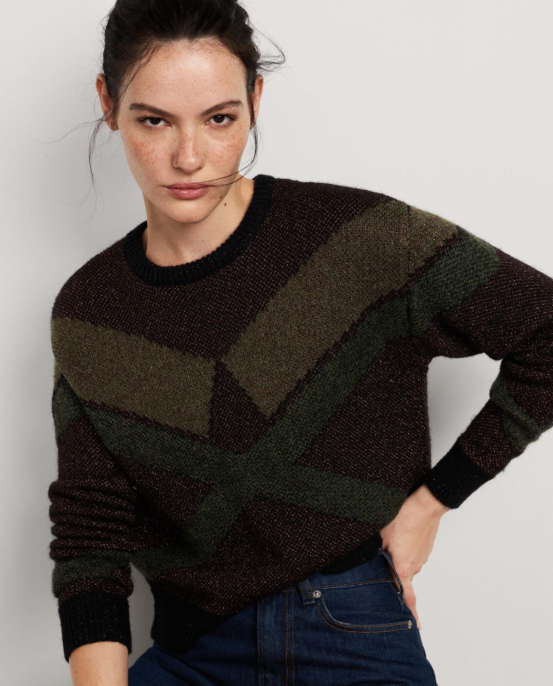 W11 debby - Pepe Jeans - jersey de mujer punto cuello redondo - Natural Natural-1