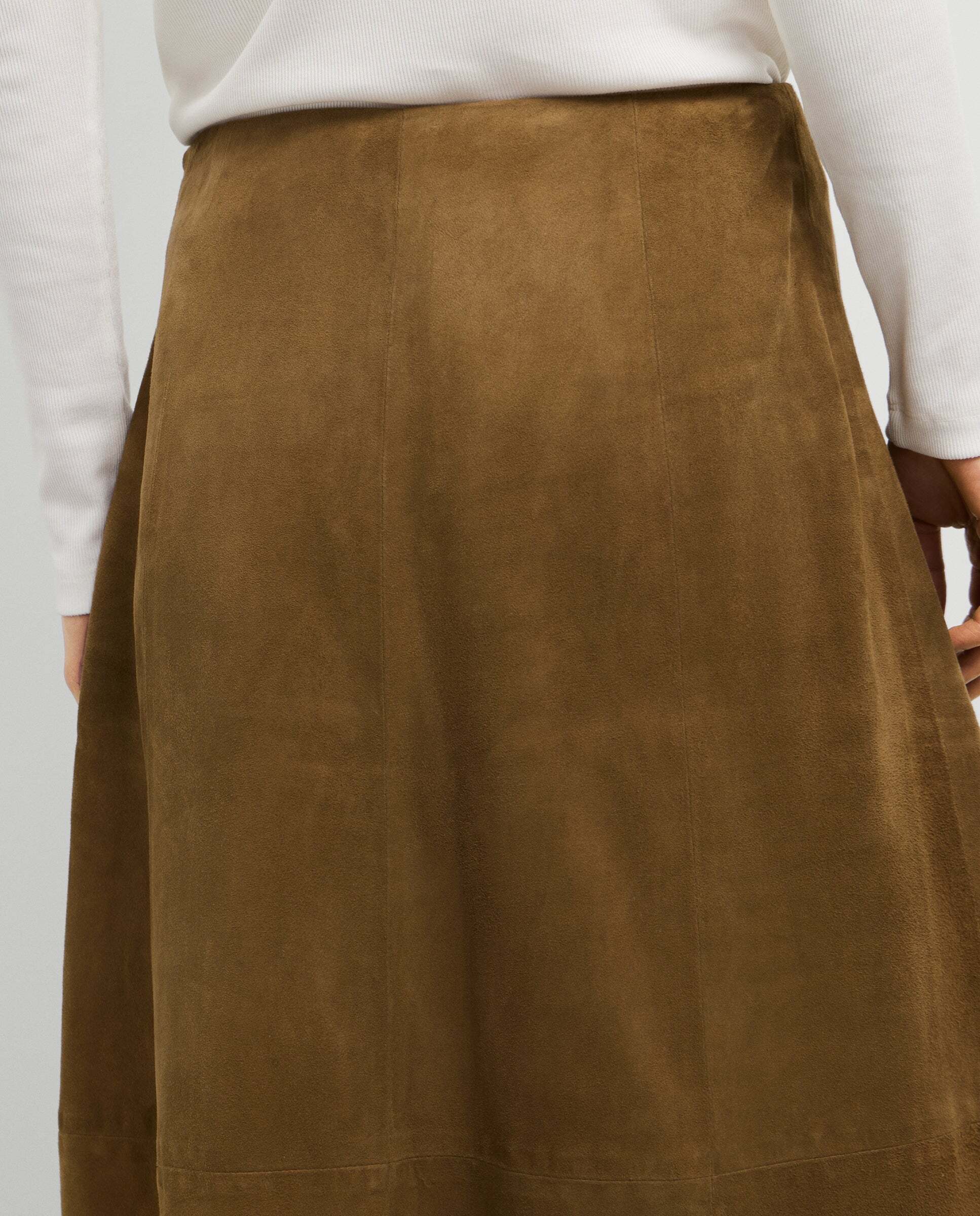 Falda de mujer midi de ante - Pepe Jeans - Beige Beige-4