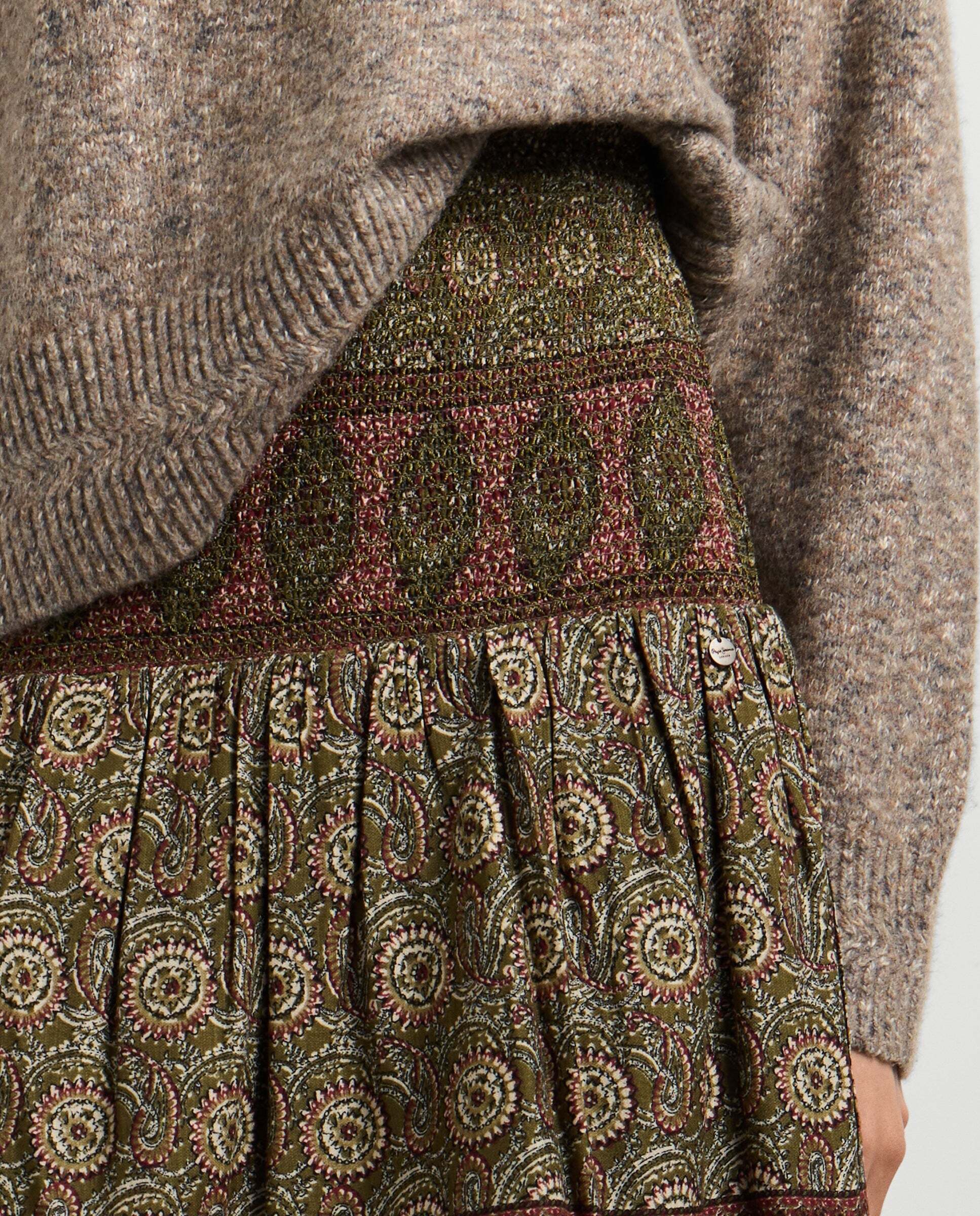 Falda de mujer corta estampado ornamental - Pepe Jeans - Verde Verde-4